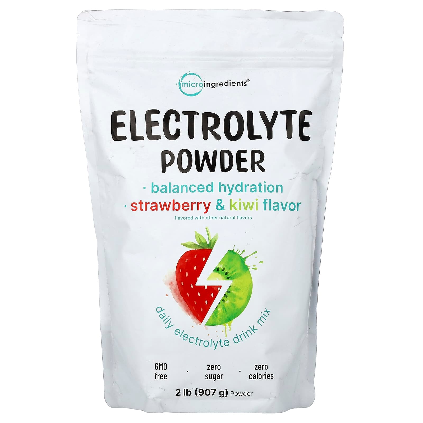Micro Ingredients Electrolyte Powder – Strawberry & Kiwi – 907 g de Micro Ingredients