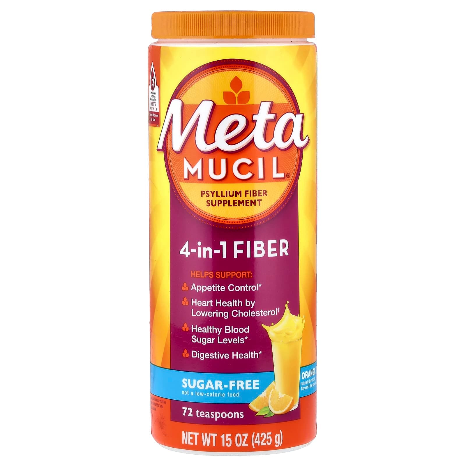 Metamucil 4-in-1 Fiber – Orange – 425 g de Metamucil