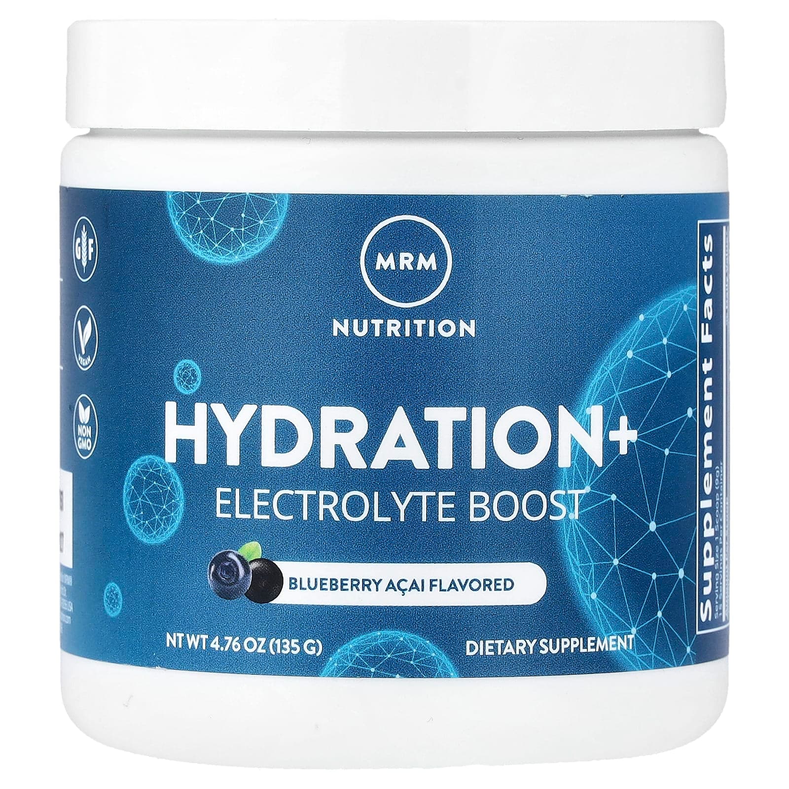 MRM Nutrition Hydration+ Electrolyte Boost – Blueberry Acai – 135 g de MRM Nutrition
