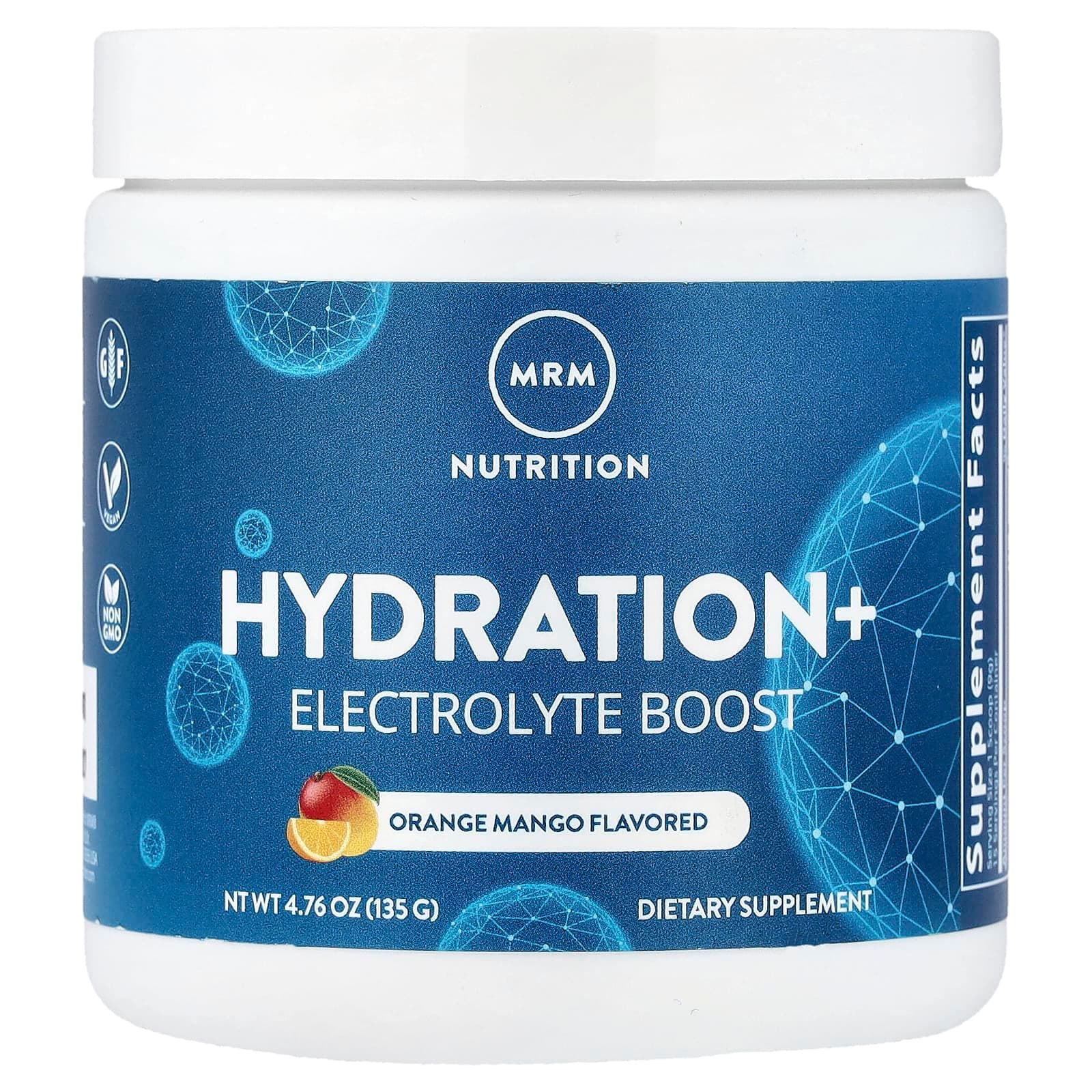 MRM Nutrition Hydration+ Electrolyte Boost – Orange Mango – 135 g de MRM Nutrition