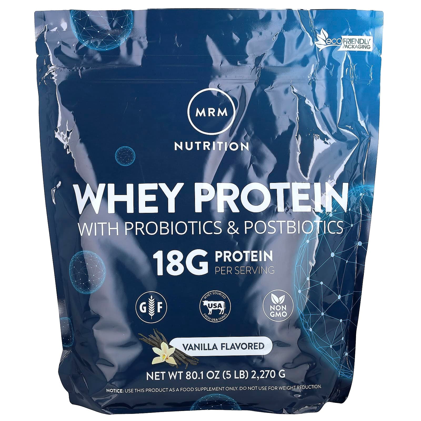 MRM Nutrition Whey Protein with Probiotics & Postbiotics – Vanilla – 2270 g de MRM Nutrition
