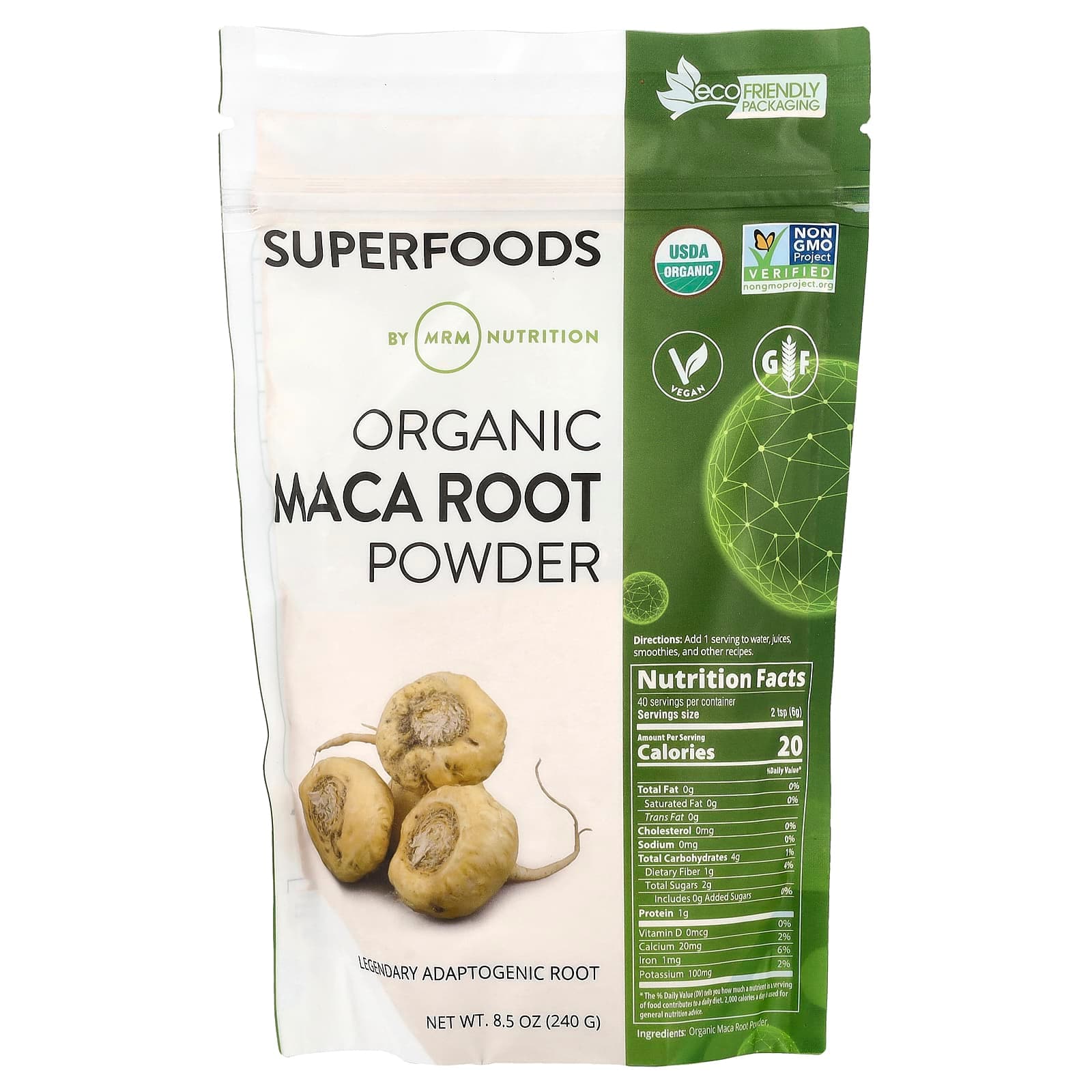 MRM Nutrition Superfoods, Organic Maca Root Powder – 240 g de MRM Nutrition