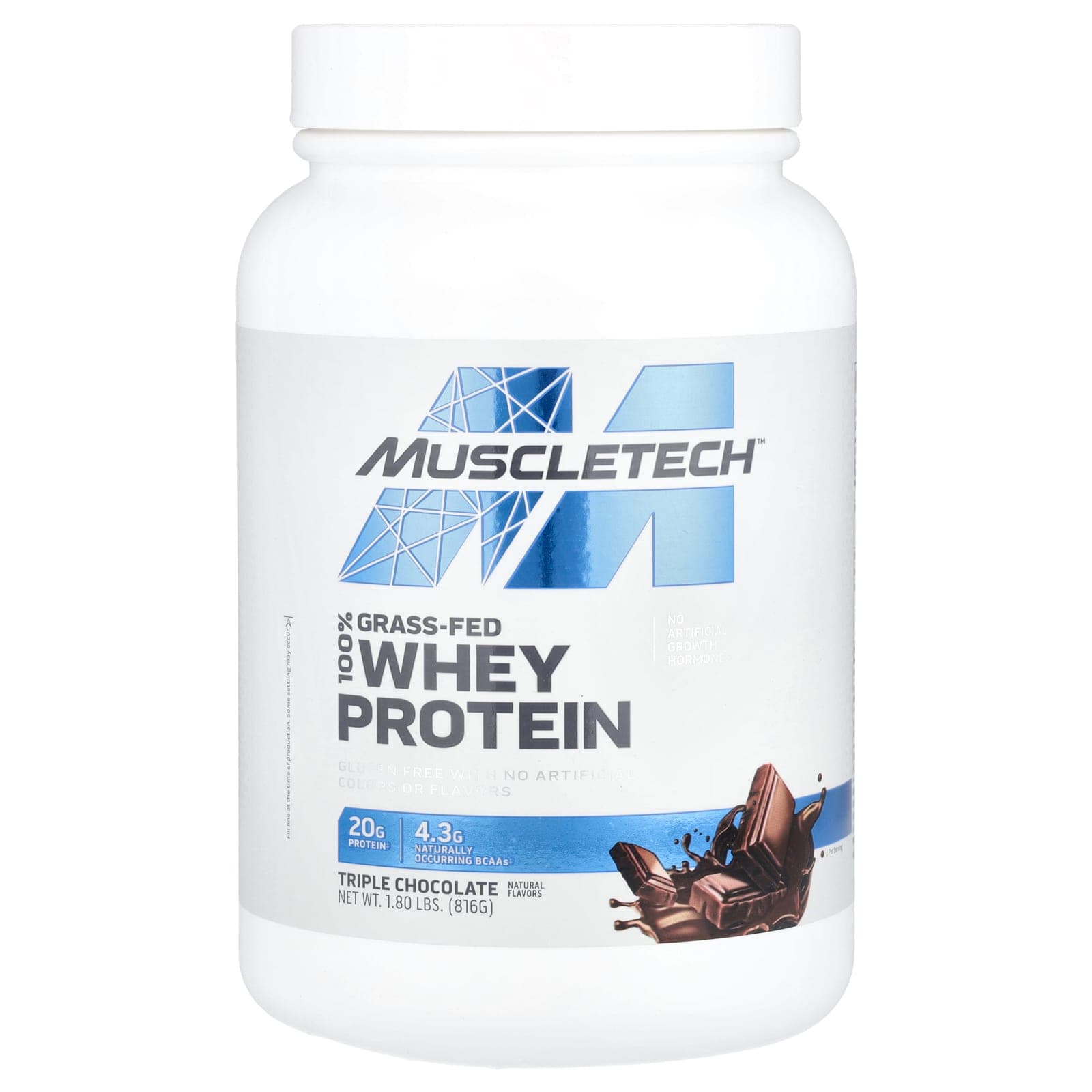 MuscleTech 100% Grass-Fed Whey Protein – Triple Chocolate – 816 g de MUSCLETECH