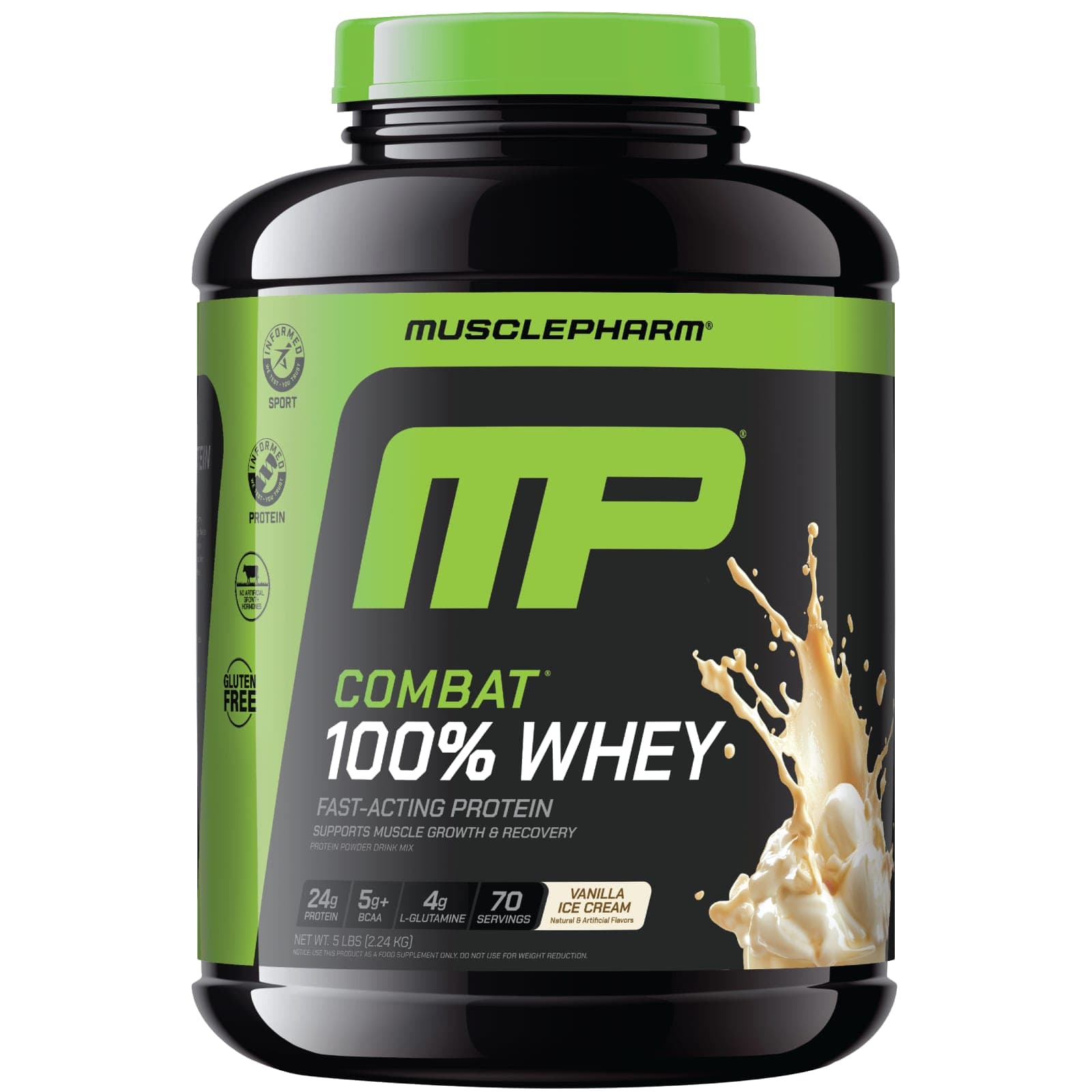 MusclePharm Combat 100% Whey Protein Powder – Vanilla Ice Cream – 2,24 kg de MusclePharm