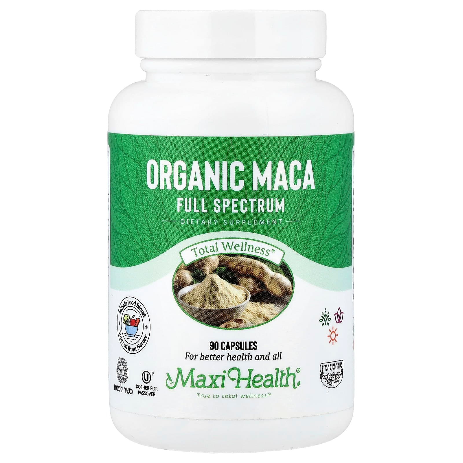 Maxi Health Organic Maca, Full Spectrum – 90 gélules de Maxi Health