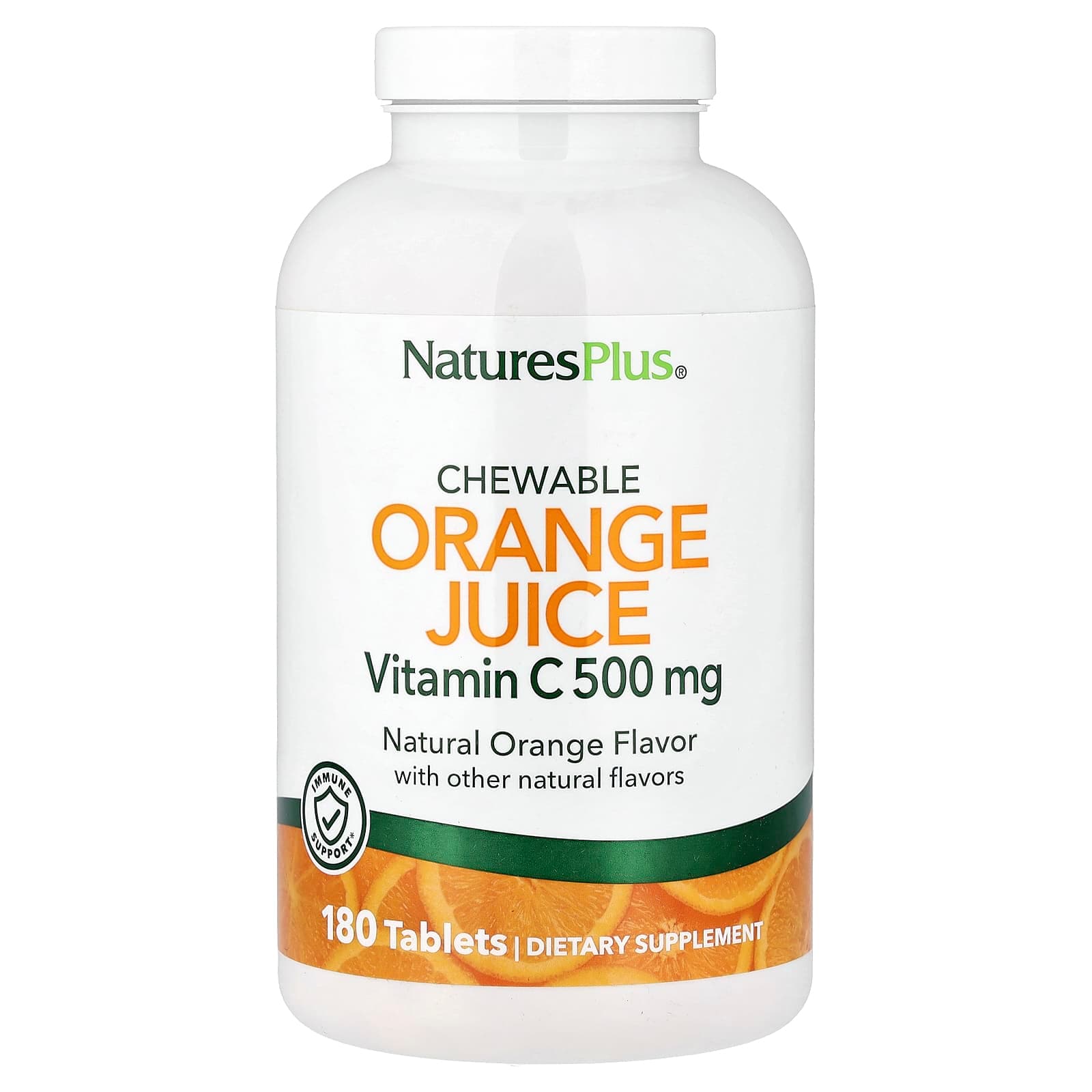 NaturesPlus Chewable Orange Juice, Vitamin C, Natural Orange – Chewable Orange Juice – 180 comprimés de NaturesPlus