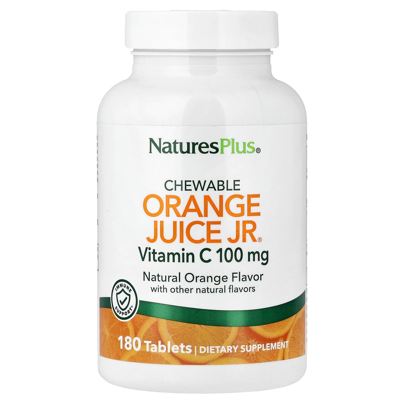 NaturesPlus Chewable Orange Juice Jr, Vitamin C, Natural Orange – Chewable Orange Juice Jr – 180 comprimés de NaturesPlus
