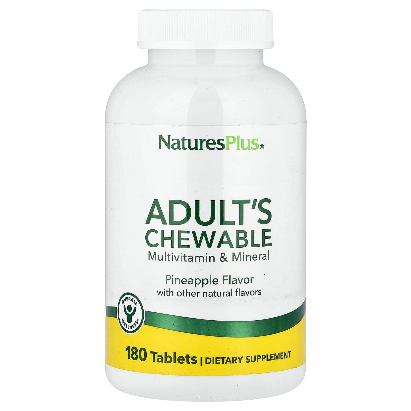 NaturesPlus Adult's Chewable Multivitamin & Mineral – Pineapple – 180 comprimés de NaturesPlus