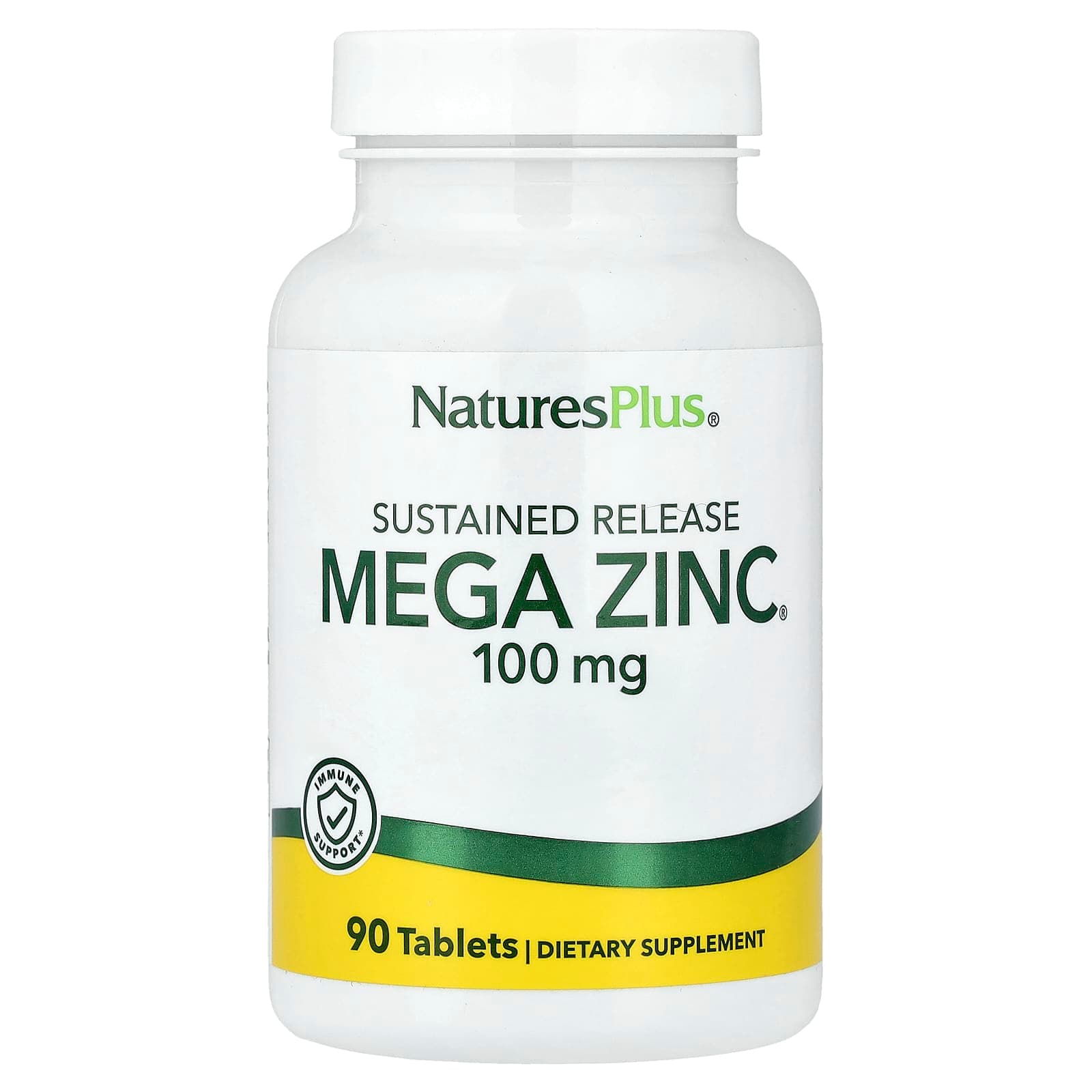 NaturesPlus Mega Zinc, Sustained Release – 90 comprimés de NaturesPlus