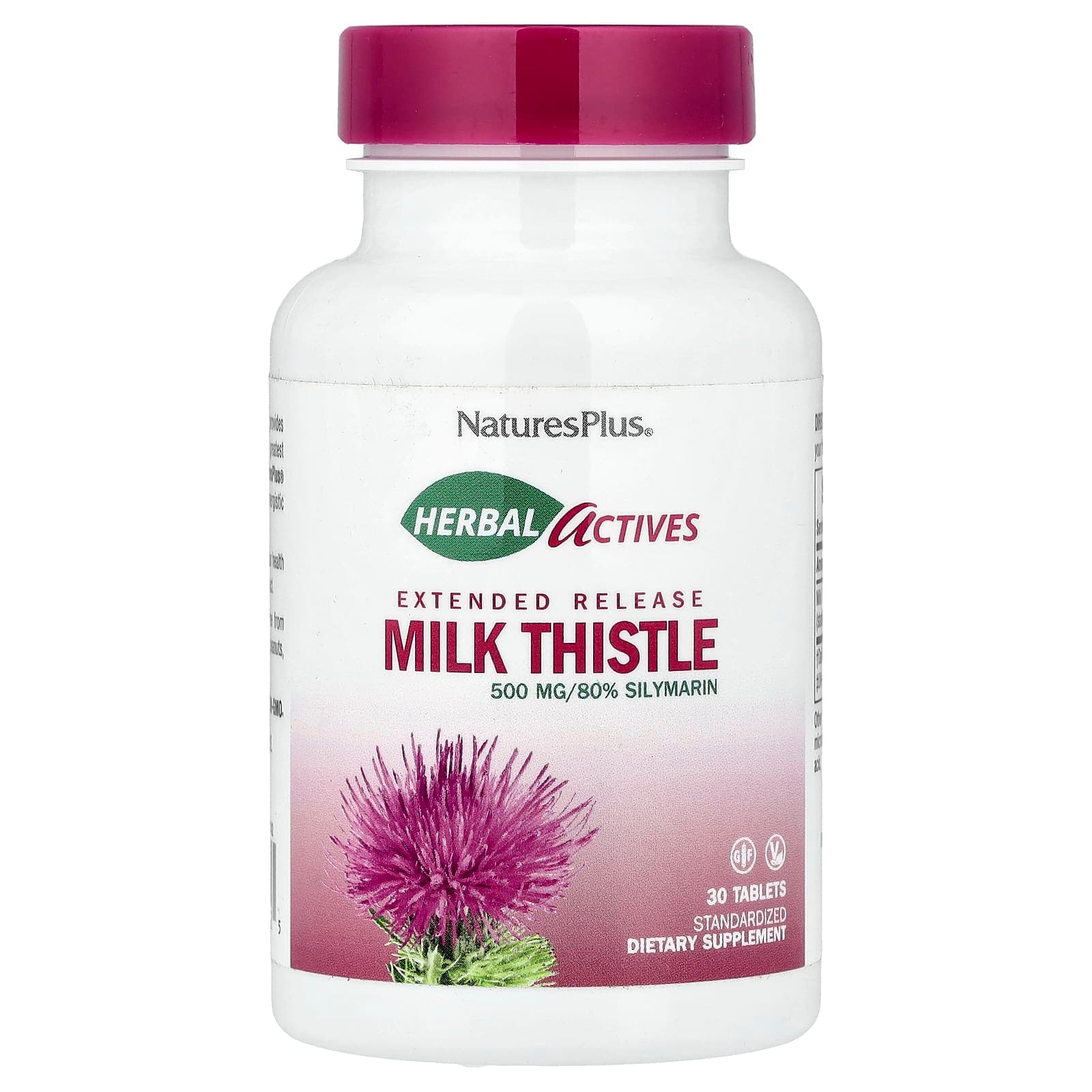 NaturesPlus Herbal Actives, Milk Thistle, Extended Release – 30 comprimés de NaturesPlus