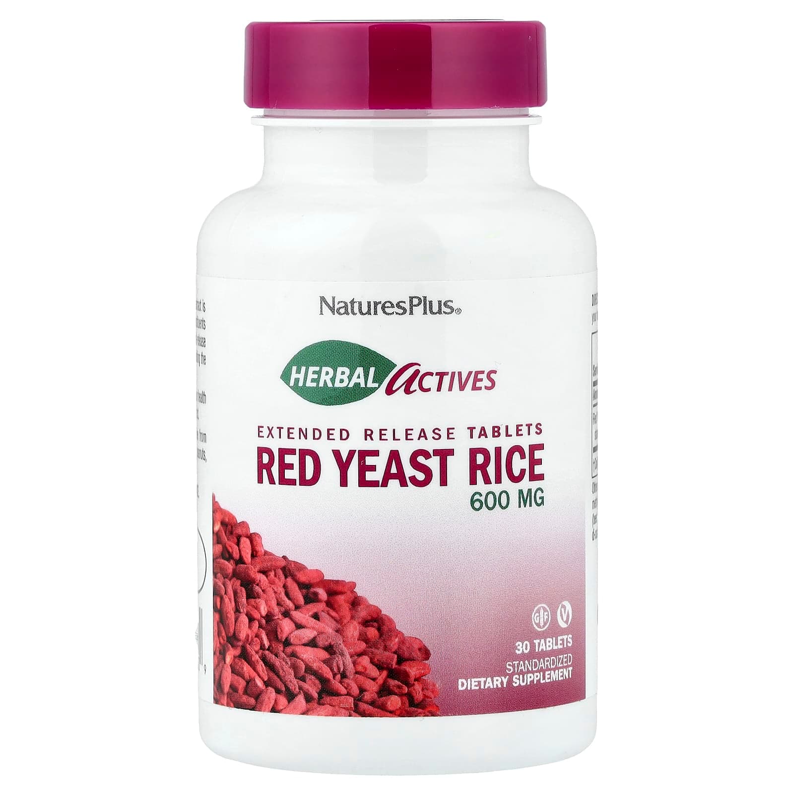 NaturesPlus Herbal Actives, Red Yeast Rice – 30 comprimés de NaturesPlus