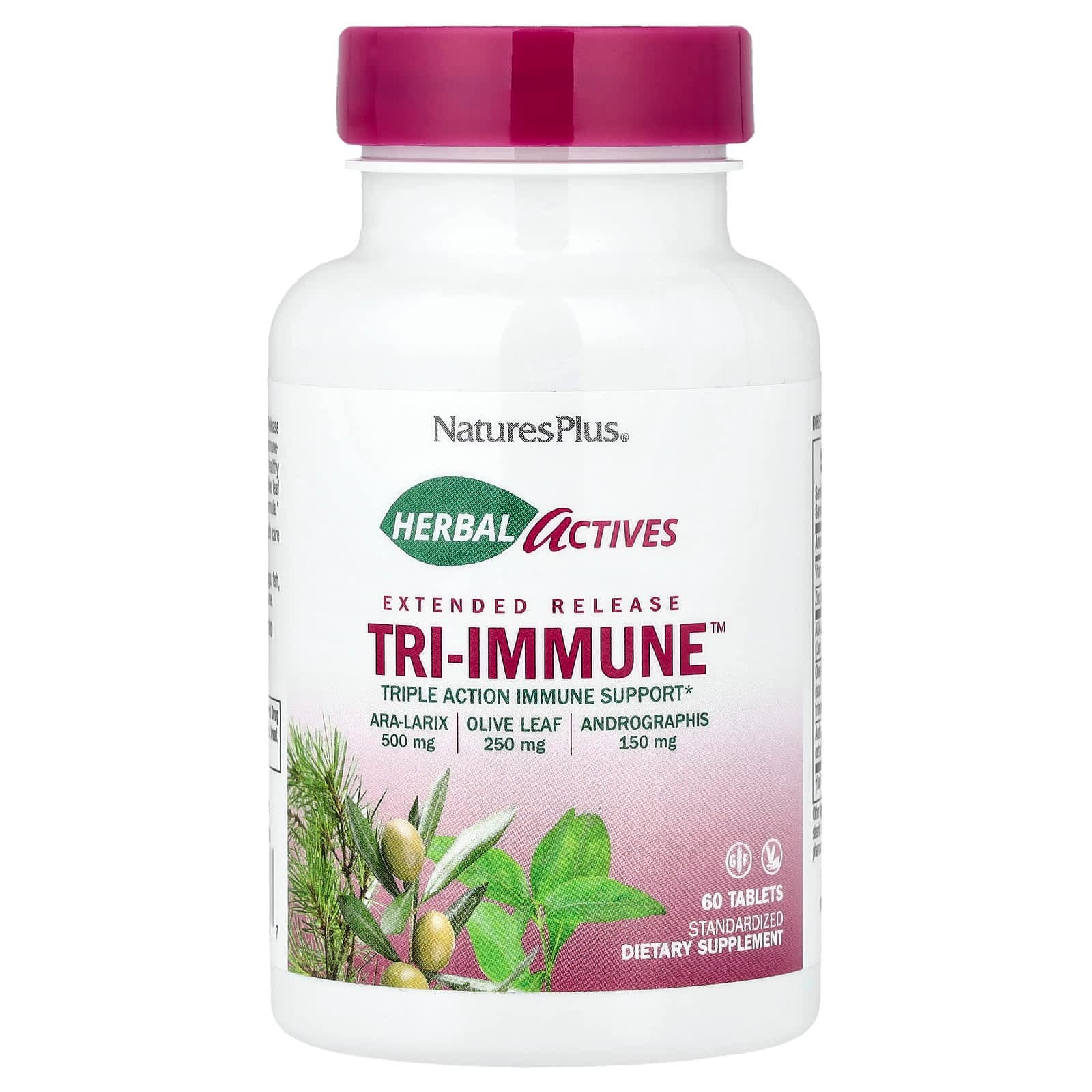 NaturesPlus Herbal Actives, Extended Release Tri-Immune – 60 comprimés de NaturesPlus