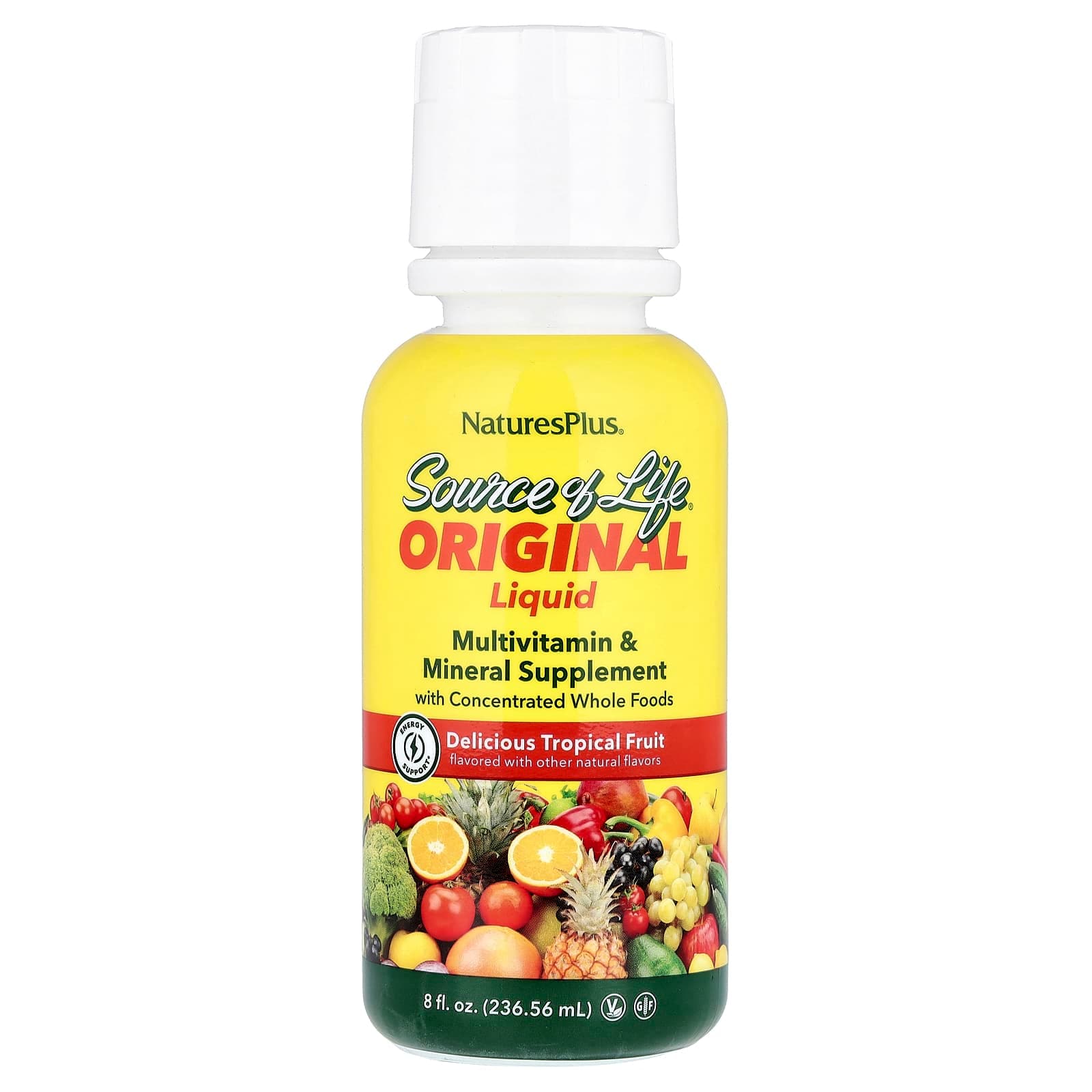NaturesPlus Source of Life, Original Liquid Multivitamin & Mineral Supplement – Delicious Tropical Fruit – 236,56 ml de NaturesPlus