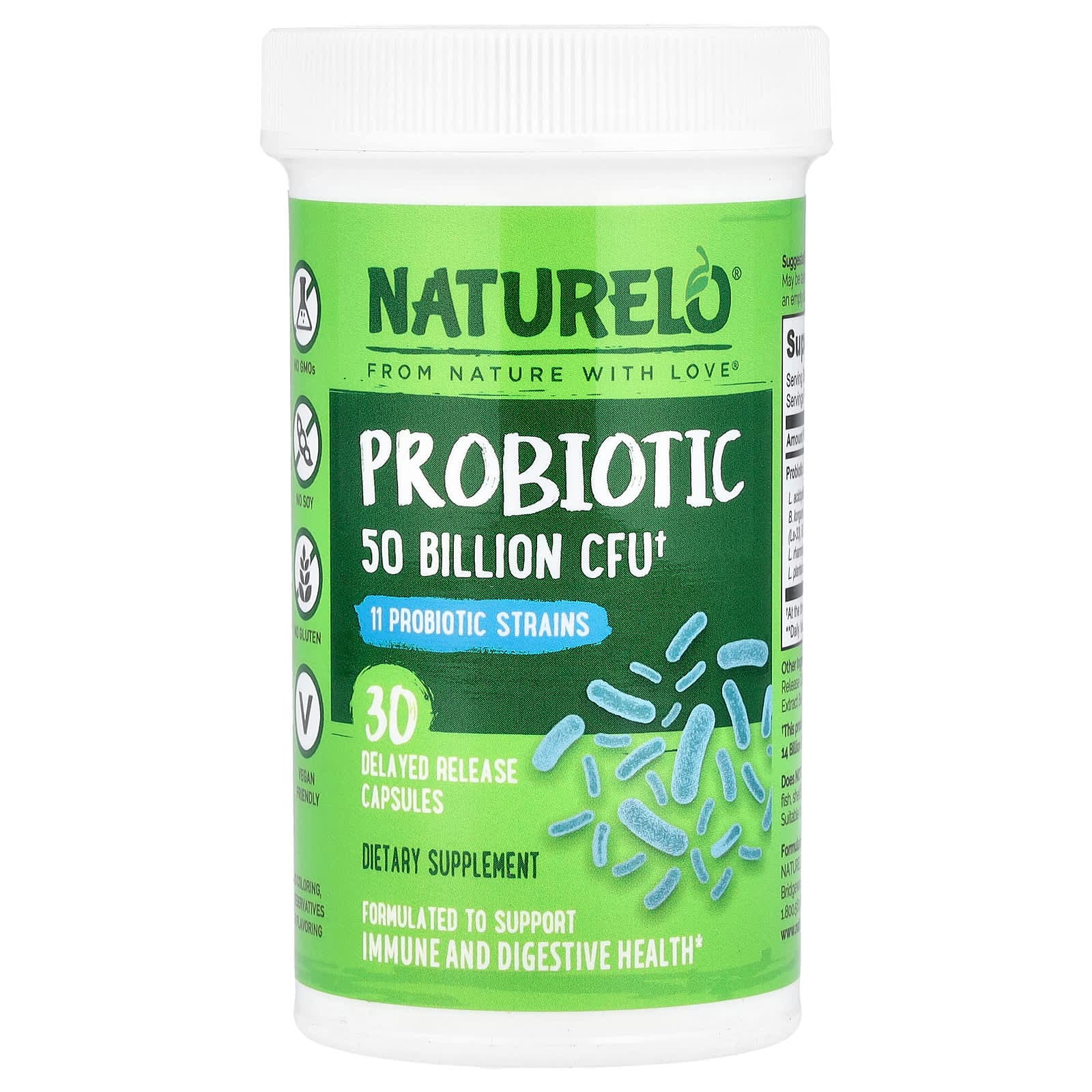 NATURELO Probiotic, 50 Billion CFU, 30 Delayed Release Capsules de NATURELO