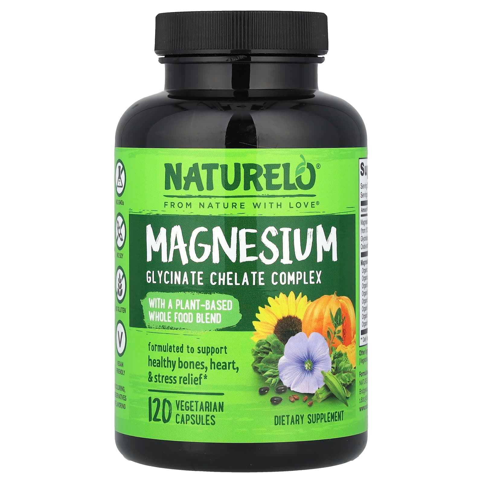 NATURELO Magnesium Glycinate Chelate Complex – 120 gélules végétales de NATURELO