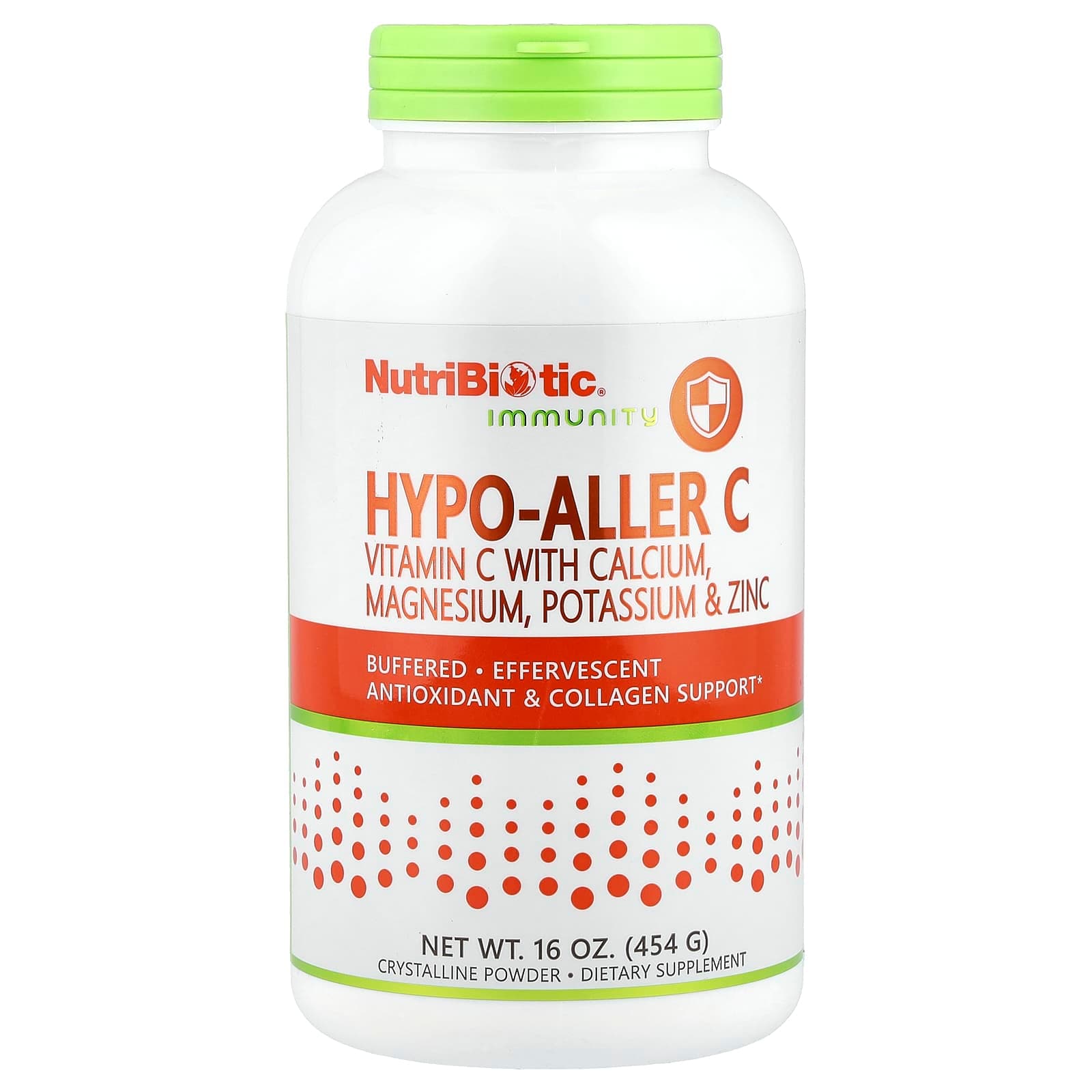 NutriBiotic Immunity, Hypo-Aller C Vitamin C with Calcium, Magnesium, Potassium & Zinc – 454 g de NutriBiotic