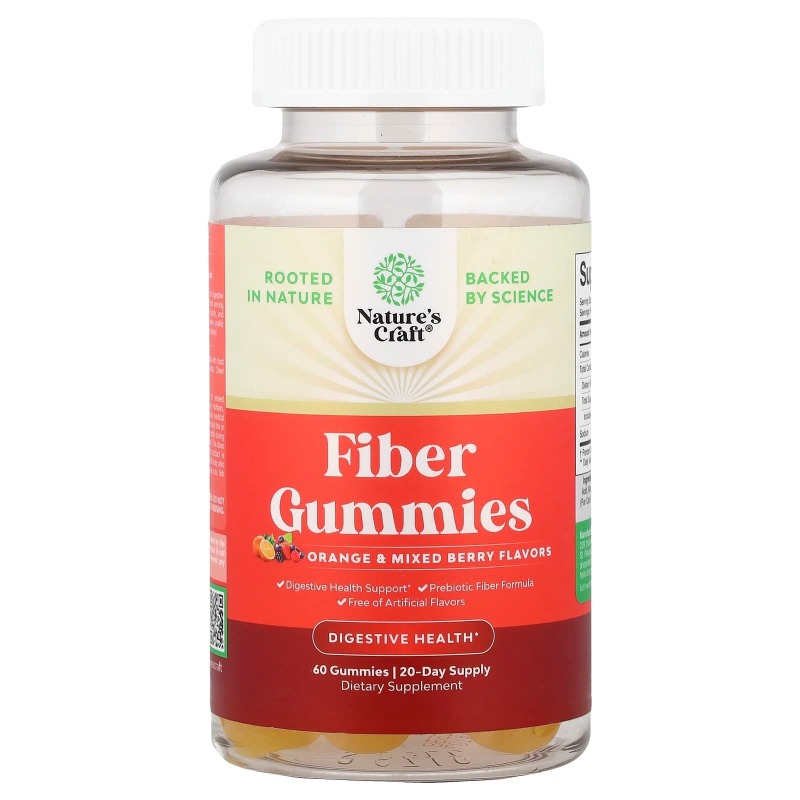 Nature's Craft Fiber Gummies – Orange & Mixed Berry – 60 gommes de Nature's Craft