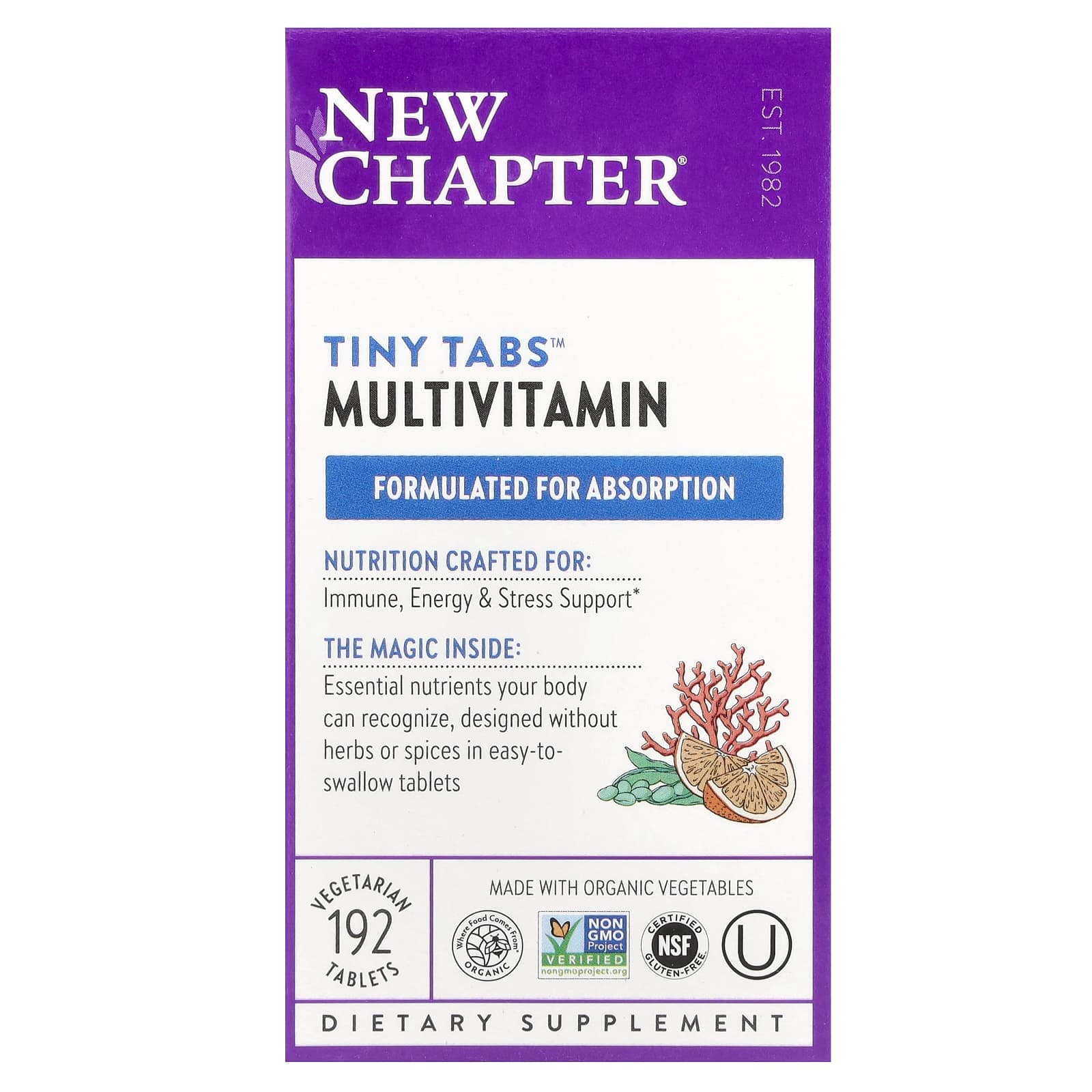 New Chapter Tiny Tabs Multivitamin, 192 Vegetarian Tablets de New Chapter