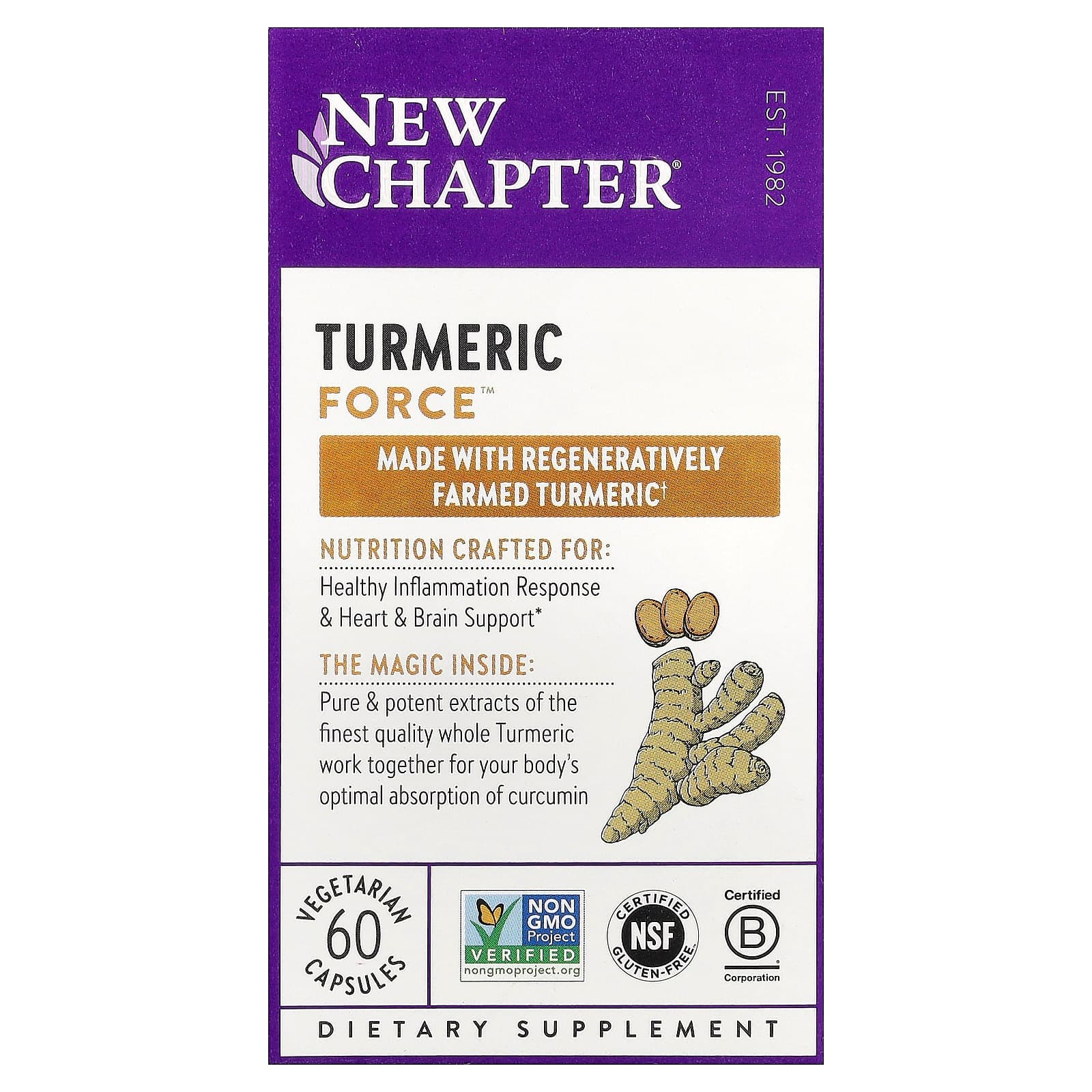 New Chapter Turmeric Force – 60 gélules végétales de New Chapter