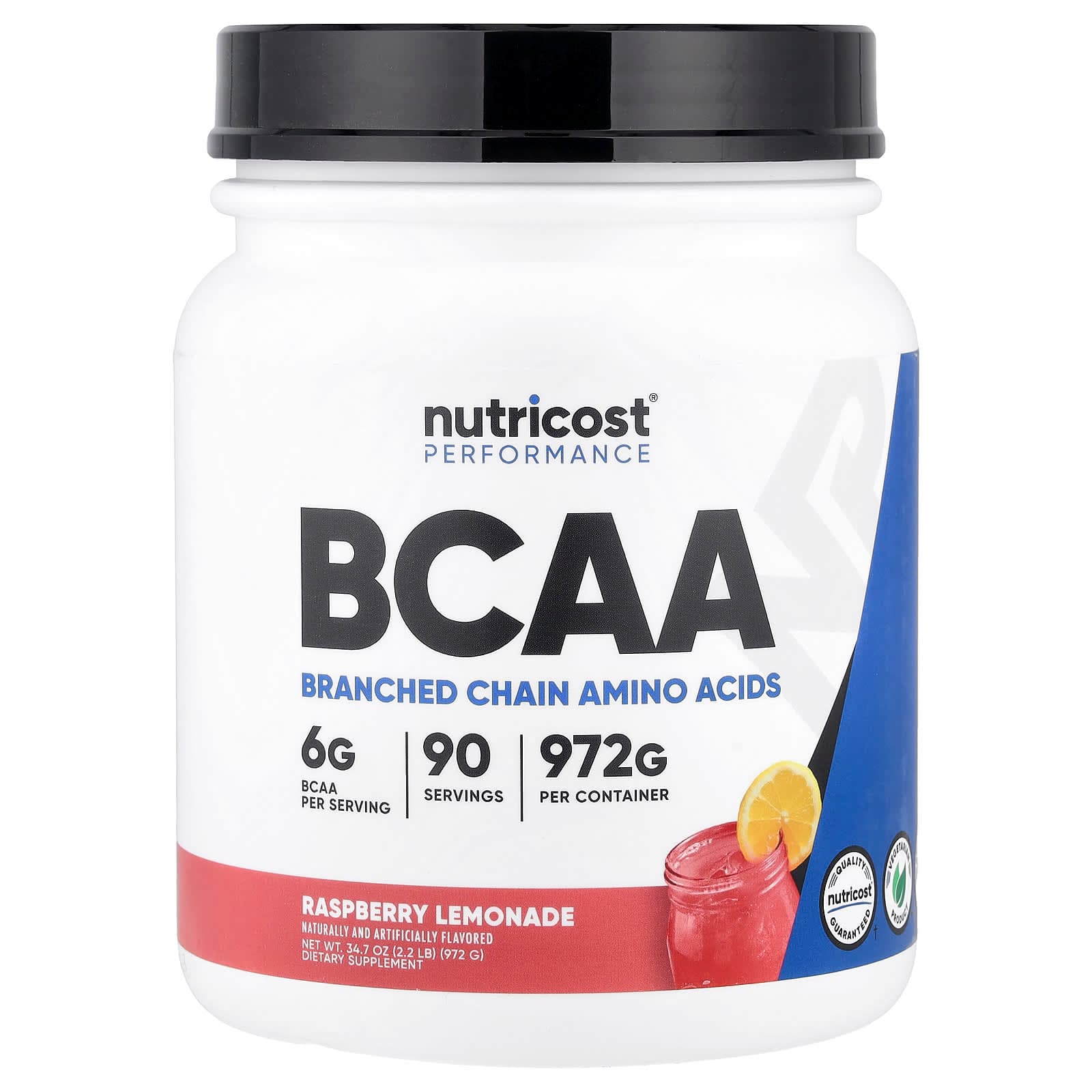Nutricost Performance, BCAA – Raspberry Lemonade – 972 g de Nutricost