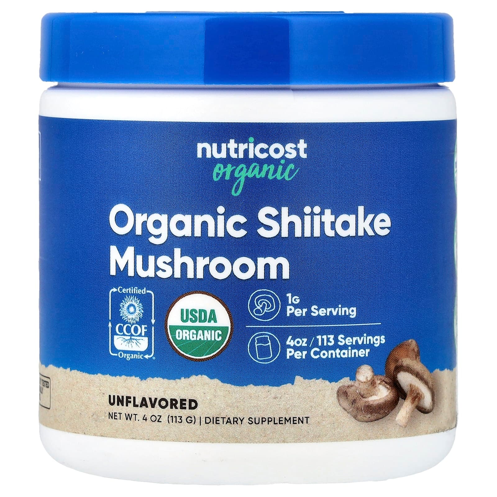 Nutricost Organic Shiitake Mushroom – Sans arôme – 113 g de Nutricost