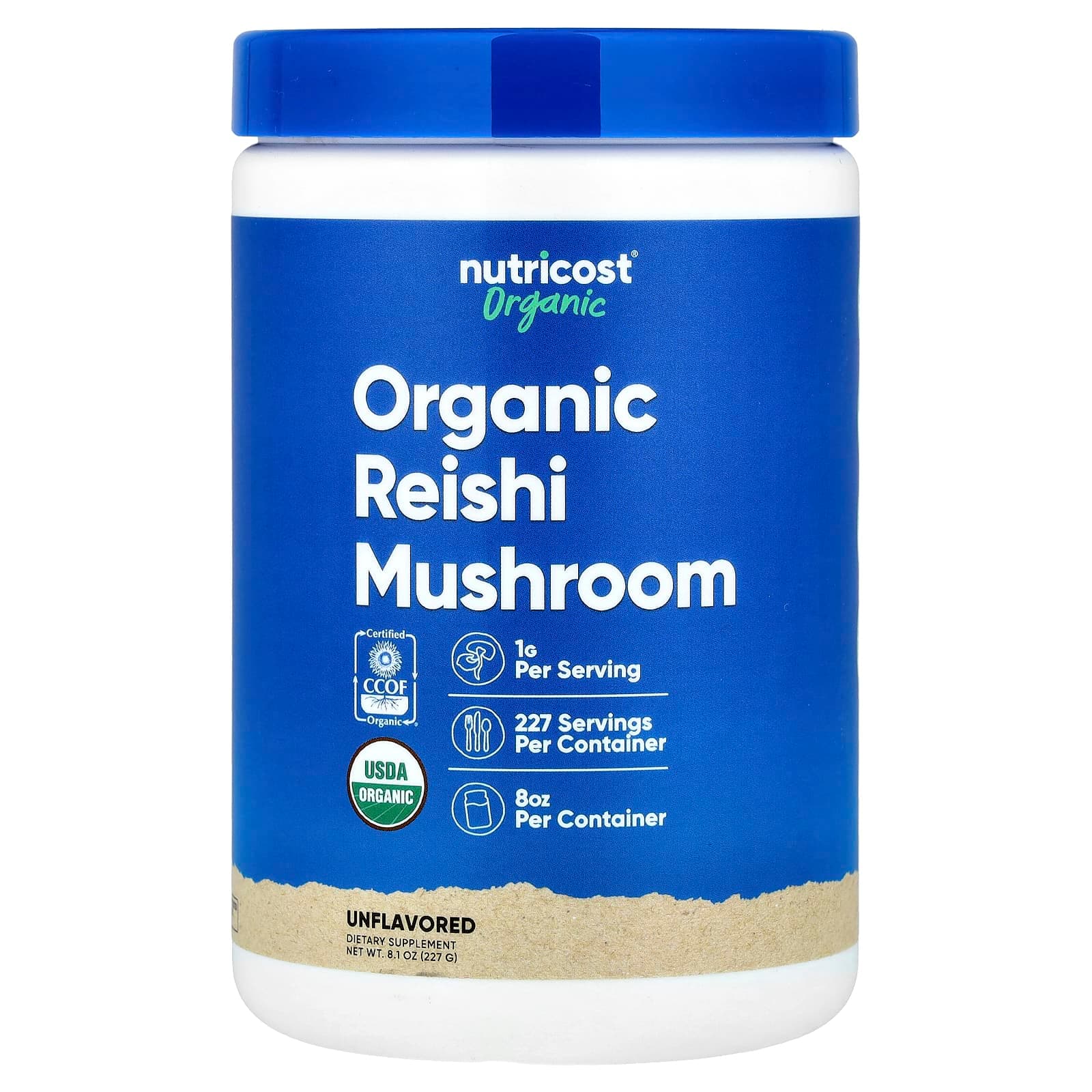Nutricost Organic Reishi Mushroom – Sans arôme – 227 g de Nutricost