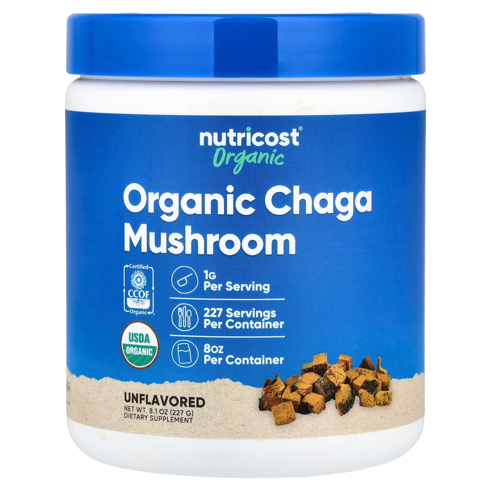 Nutricost Organic Chaga Mushroom – Sans arôme – 227 g de Nutricost