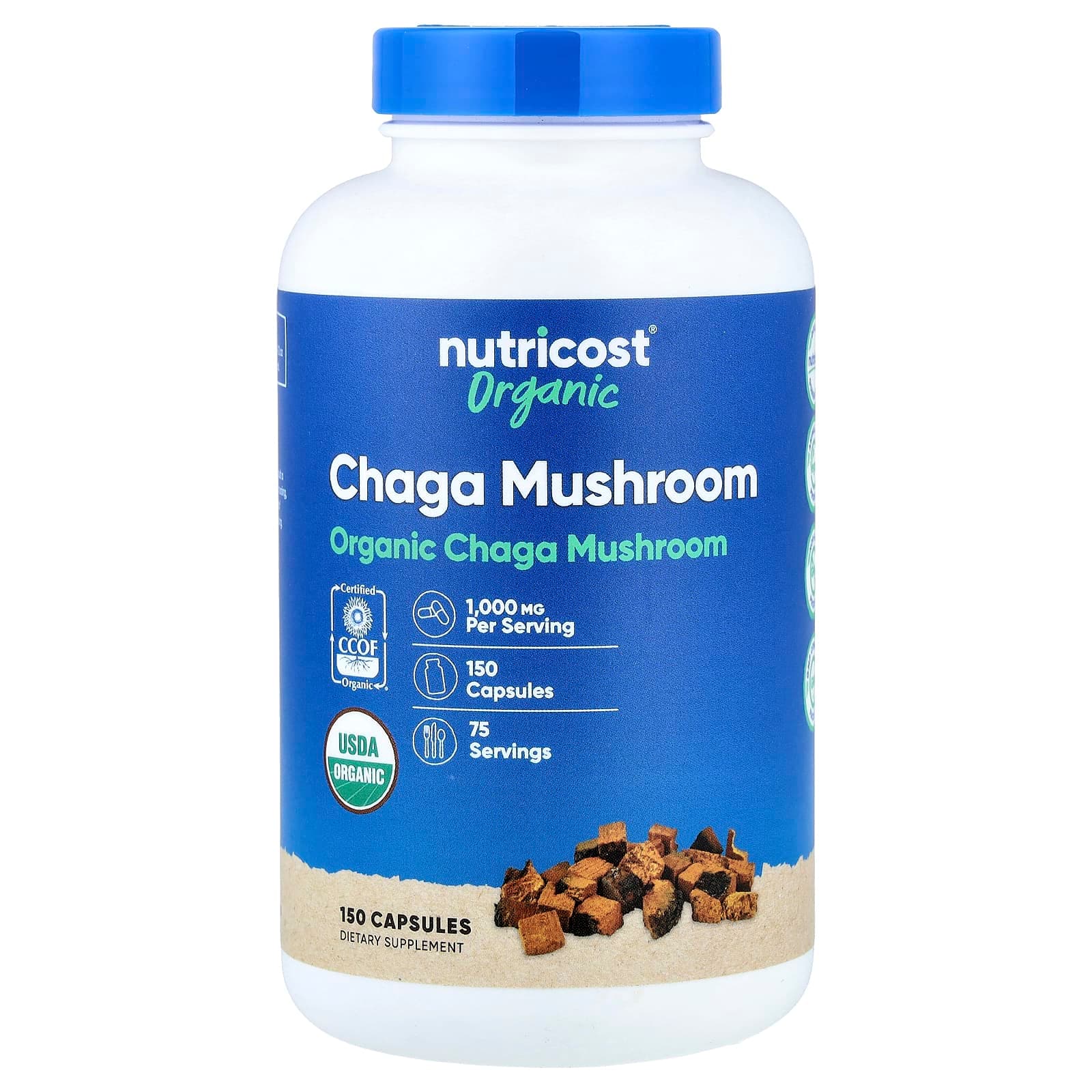 Nutricost Organic Chaga Mushroom – 150 gélules de Nutricost