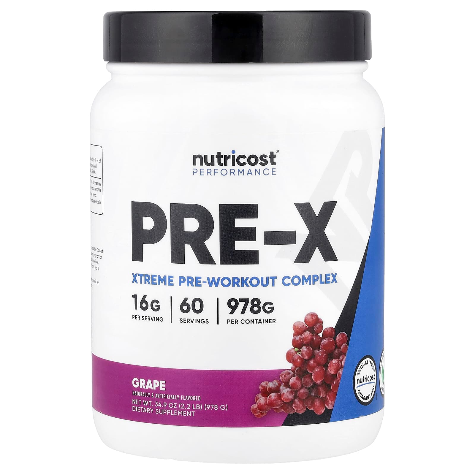 Nutricost Performance, PRE-X, Xtreme Pre-Workout Complex – Grape – 978 g de Nutricost