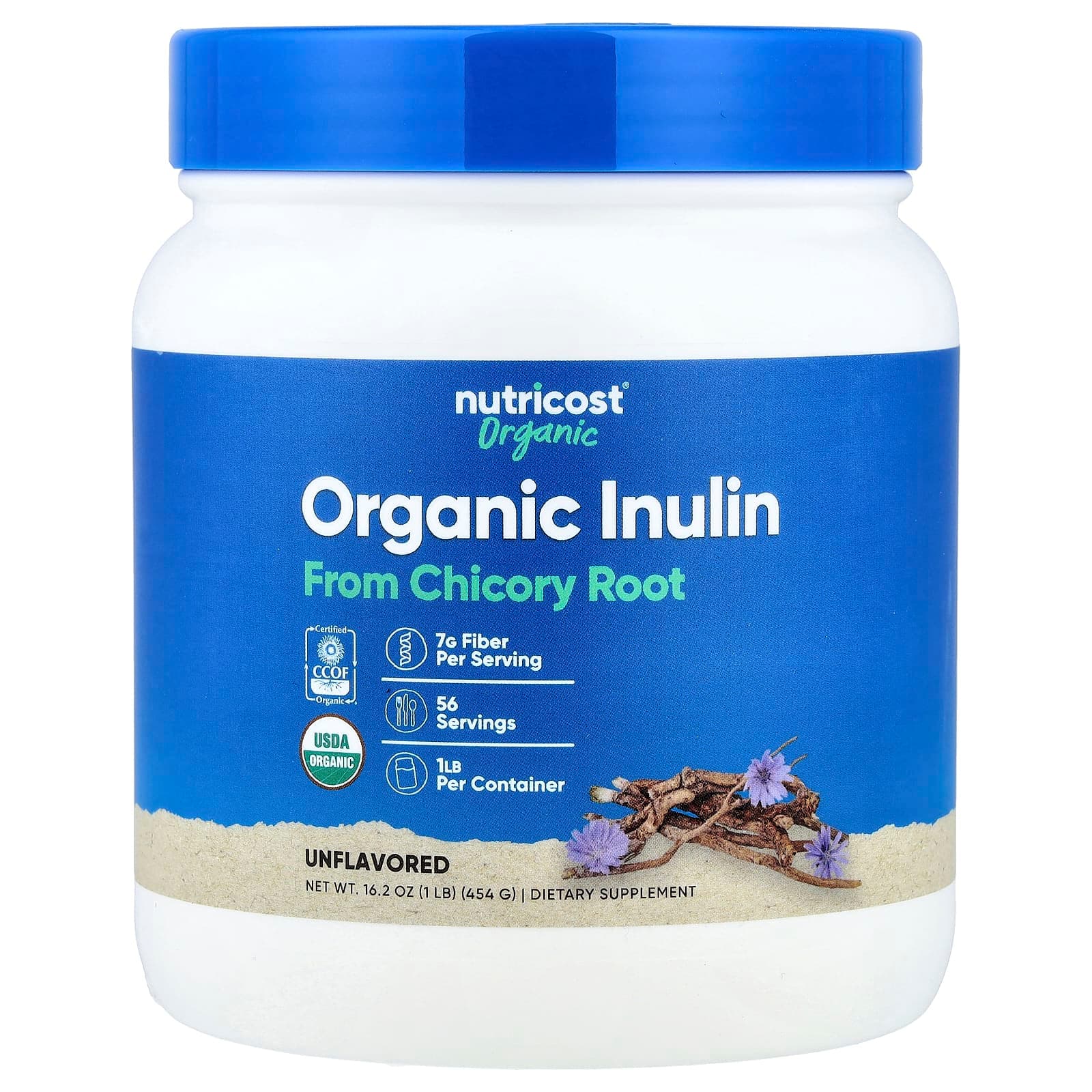 Nutricost Organic Inulin Powder – Sans arôme – 454 g de Nutricost