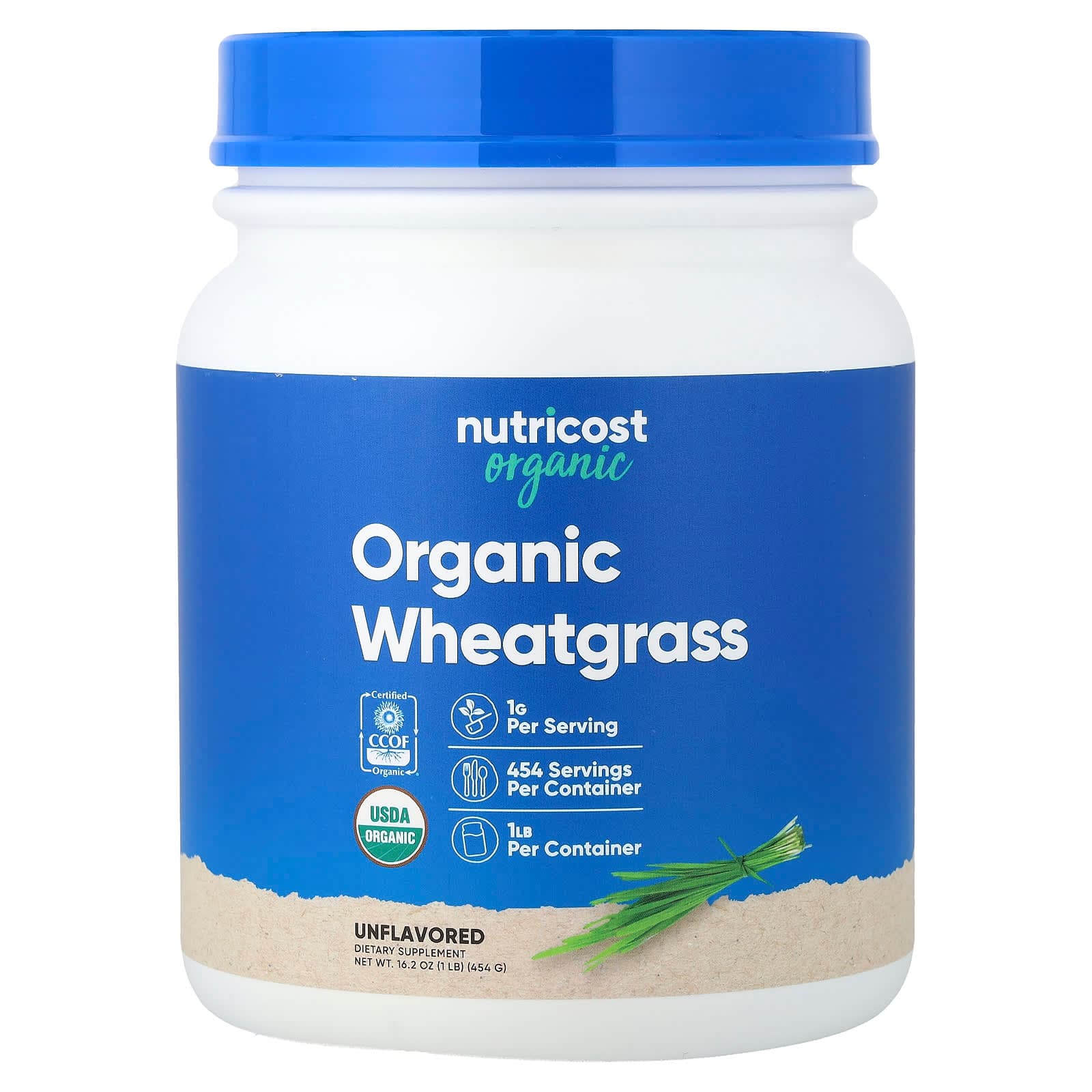 Nutricost Organic Wheatgrass – Sans arôme – 454 g de Nutricost