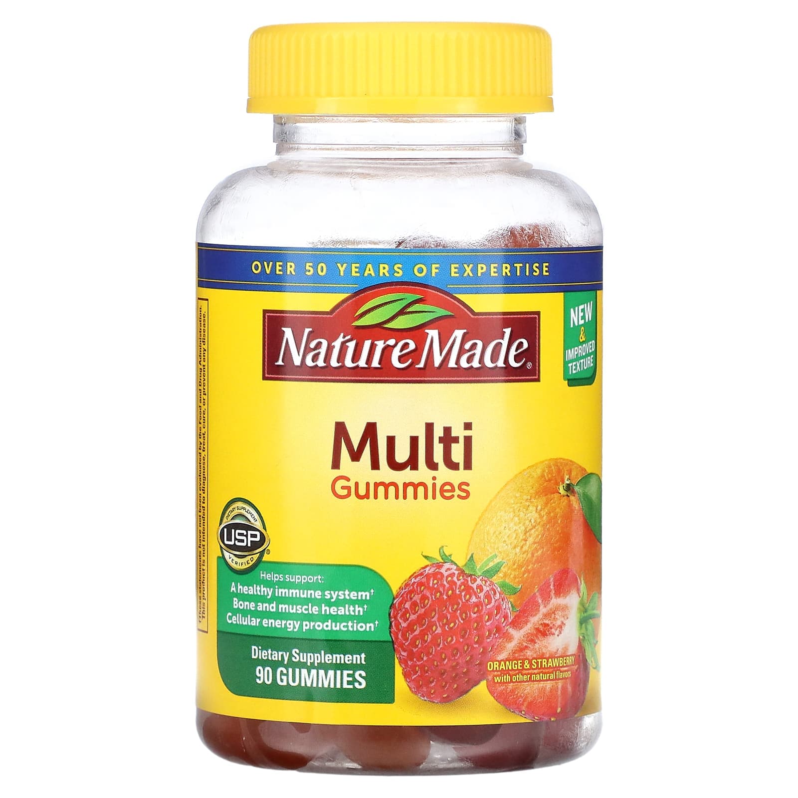 Nature Made Multi Gummies – Orange & Strawberry – 90 gommes de Nature Made