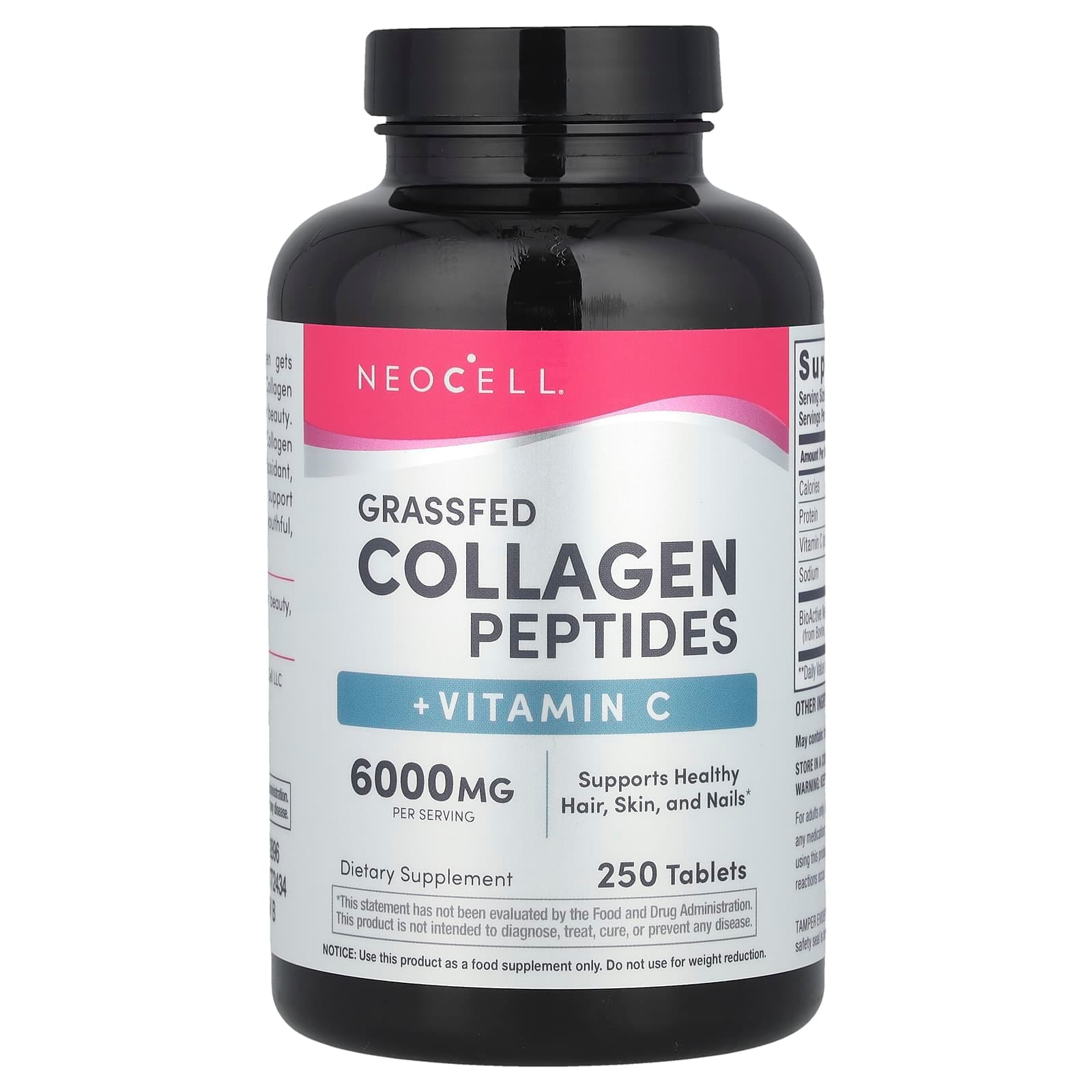 NeoCell Grassfed Collagen Peptides + Vitamin C – 250 comprimés de NeoCell