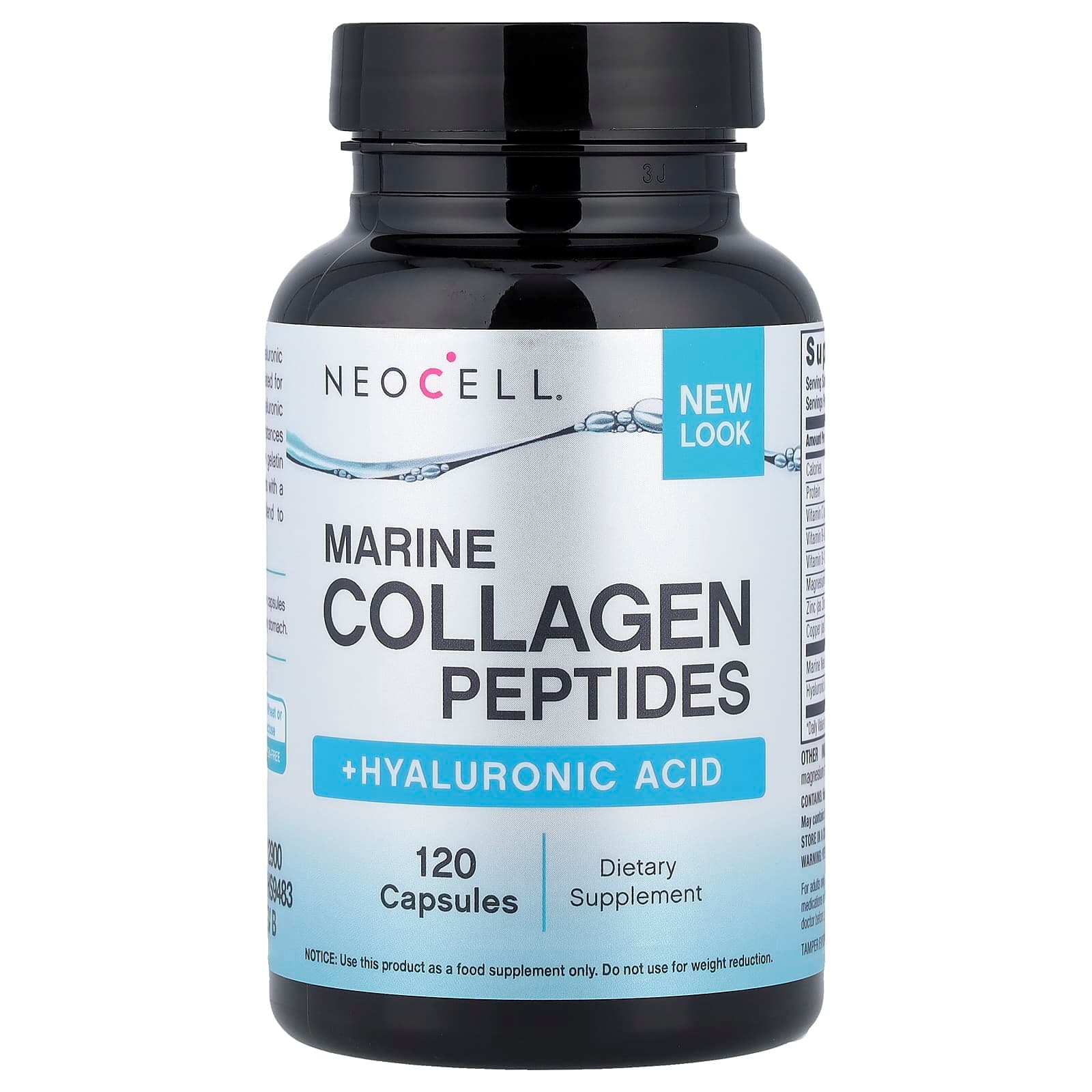 NeoCell Marine Collagen Peptides + Hyaluronic Acid – 120 gélules de NeoCell