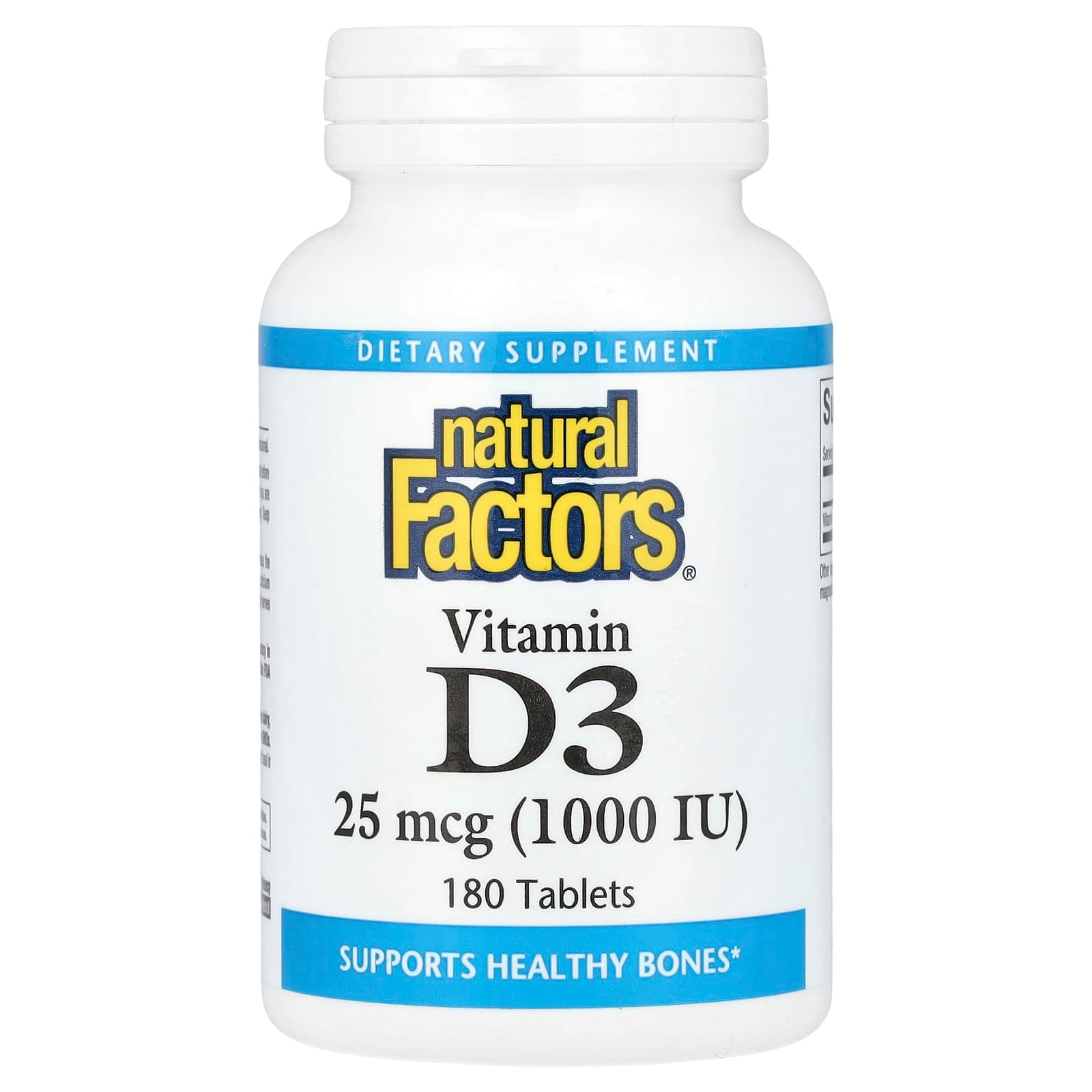 Natural Factors Vitamin D3 – 180 comprimés de Natural Factors