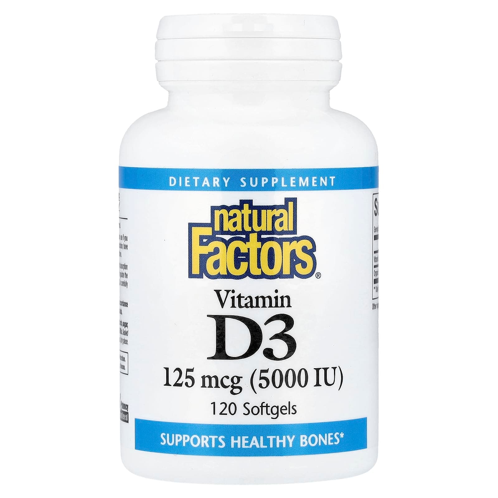 Natural Factors Vitamin D3 – 120 capsules molles de Natural Factors