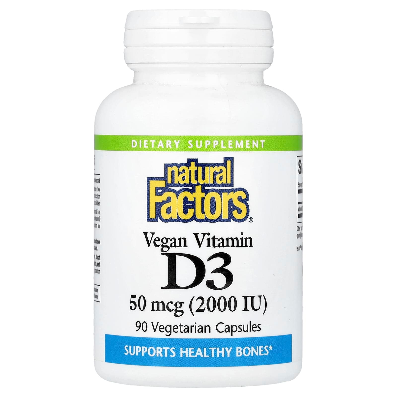 Natural Factors Vegan Vitamin D3 – 90 gélules végétales de Natural Factors