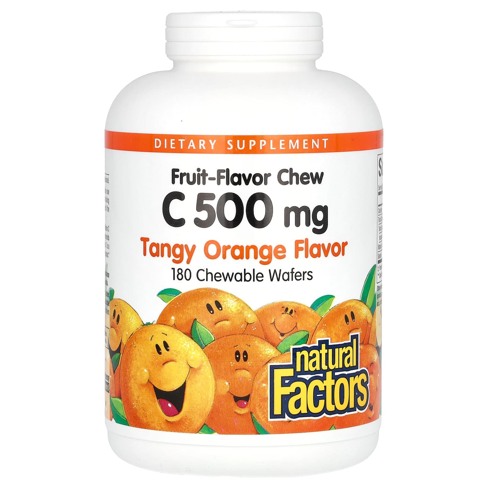 Natural Factors Vitamin C Fruit-Flavor Chew, Tangy Orange – Vitamin C Fruit-Flavor Chew – 500 mg de Natural Factors