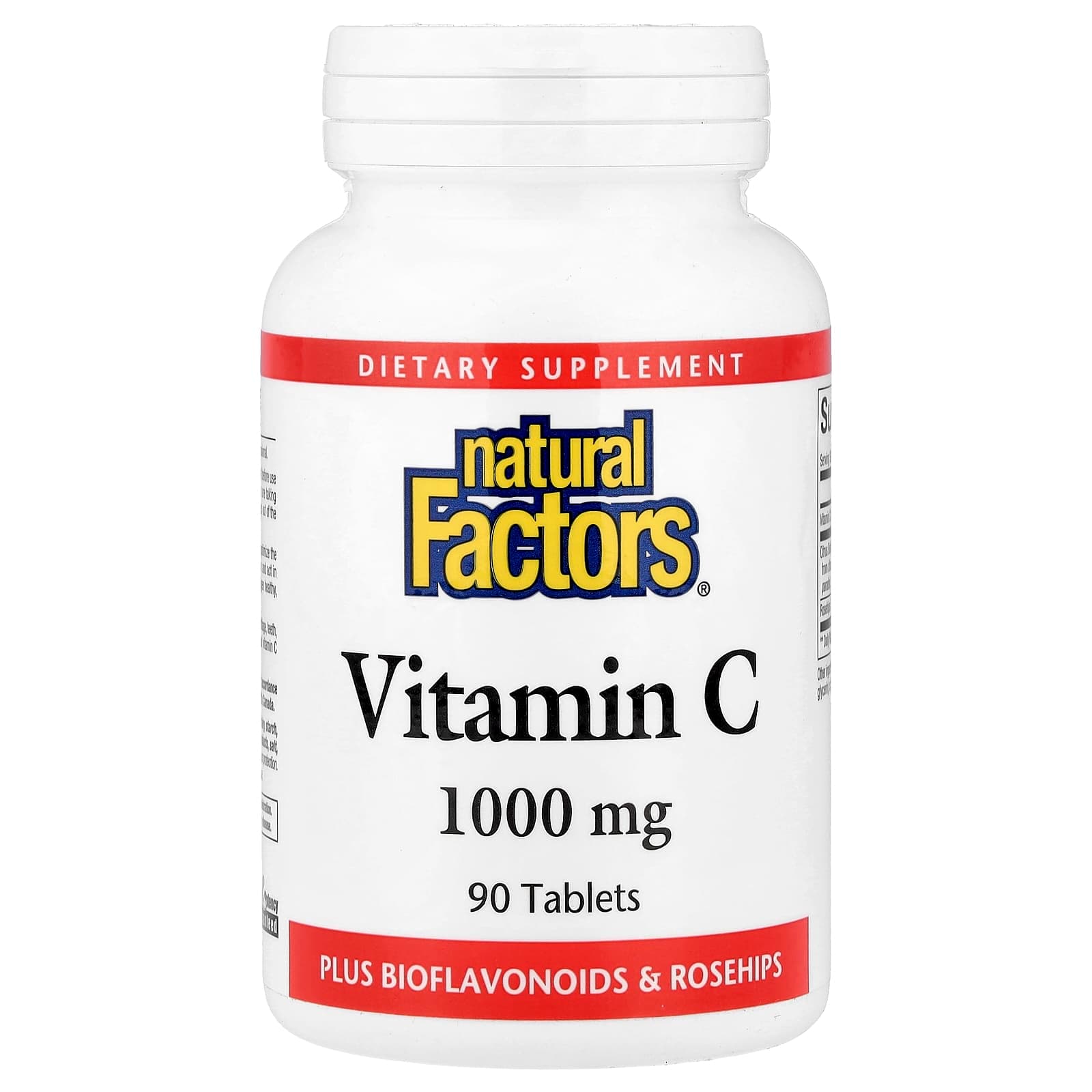 Natural Factors Vitamin C, Plus Bioflavonoids & Rosehips – 90 comprimés de Natural Factors