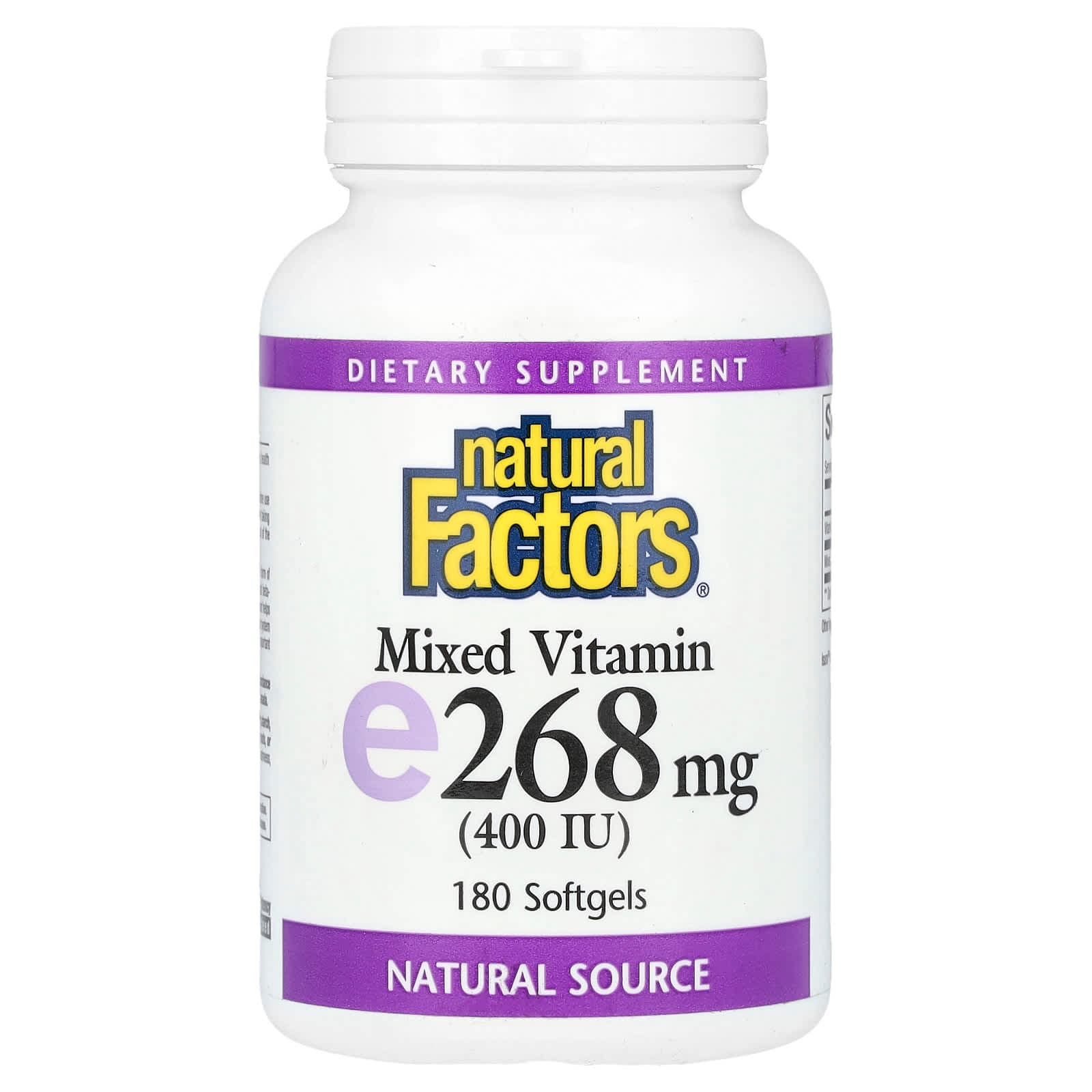 Natural Factors Mixed Vitamin E – 180 capsules molles de Natural Factors