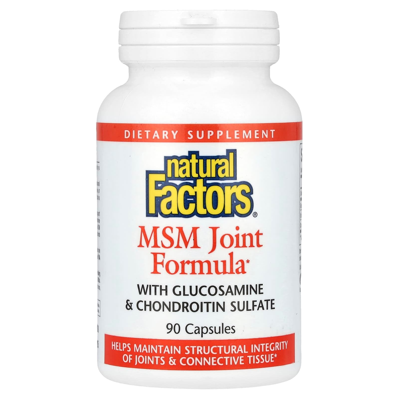 Natural Factors MSM Joint Formula with Glucosamine & Chondroitin Sulfate – 90 gélules de Natural Factors