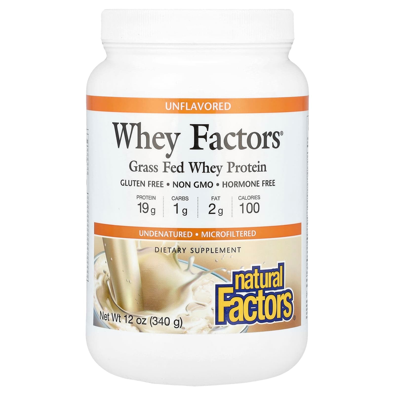 Natural Factors Whey Factors, Grass Fed Whey Protein – Sans arôme – 340 g de Natural Factors