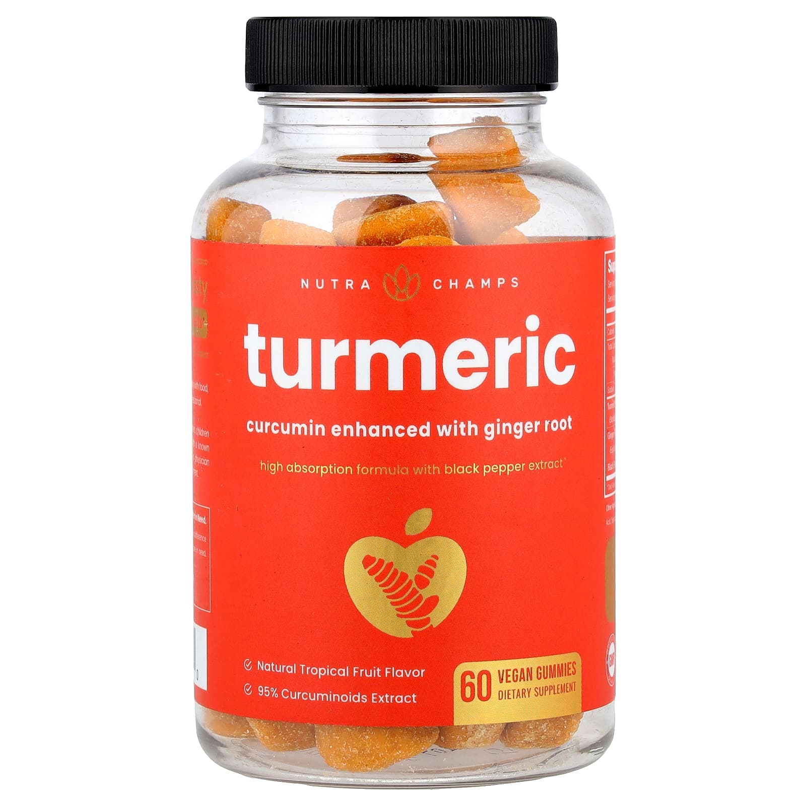 NutraChamps Turmeric Gummies, 60 Vegan Gummies – Natural Tropical Fruit de NutraChamps