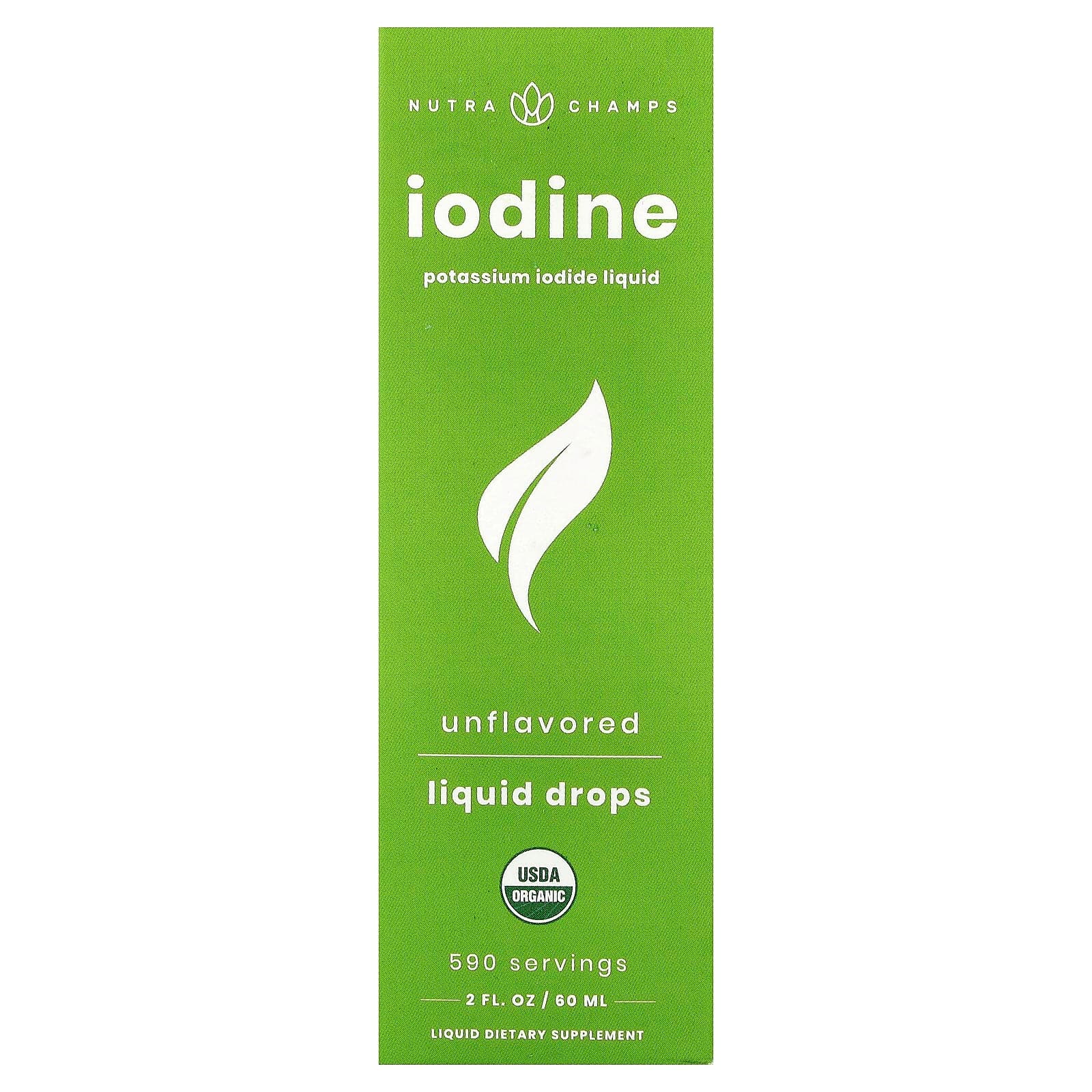 NutraChamps Iodine Liquid Drops – Sans arôme – 60 ml de NutraChamps