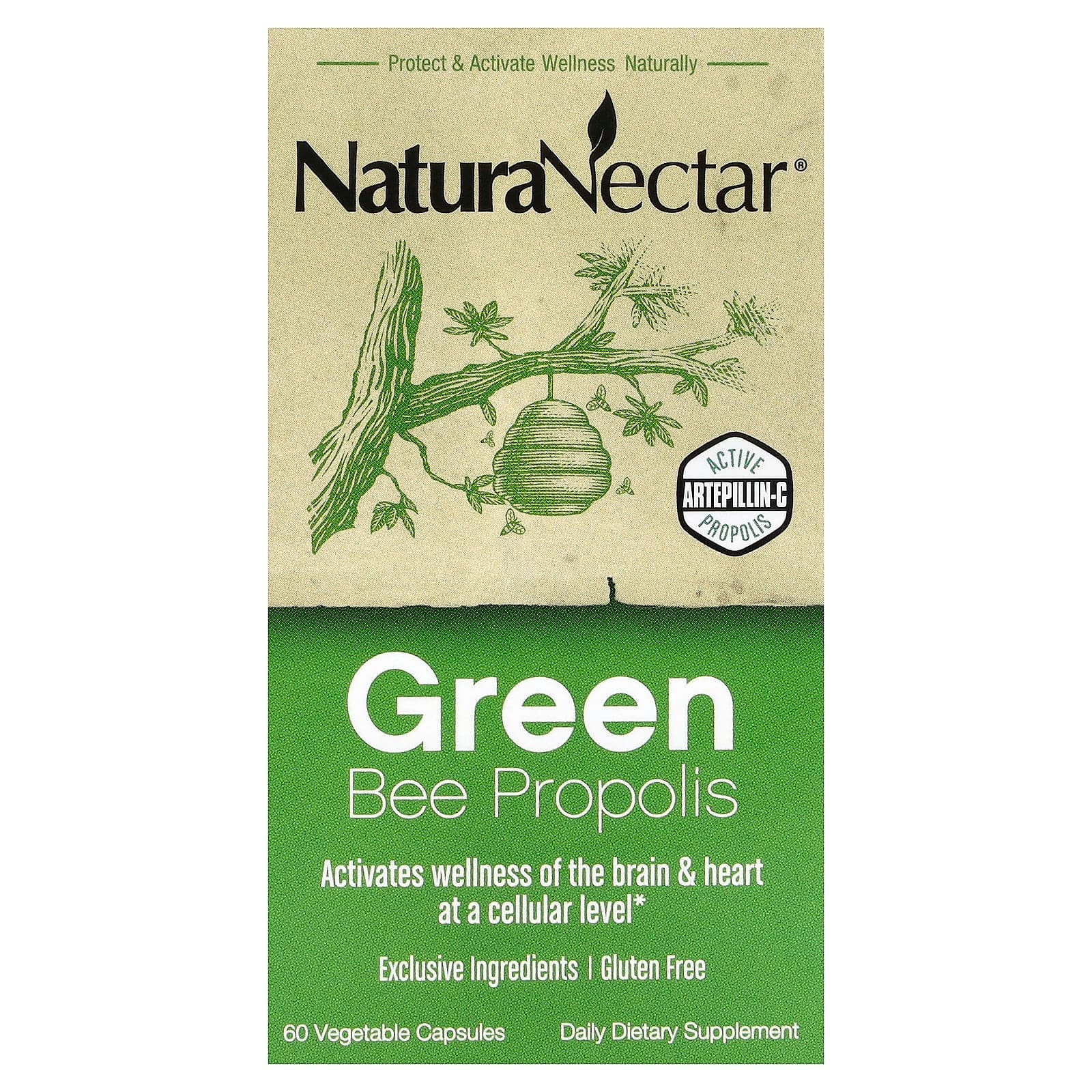 NaturaNectar Green Bee Propolis, 60 Vegetable Capsules de NaturaNectar