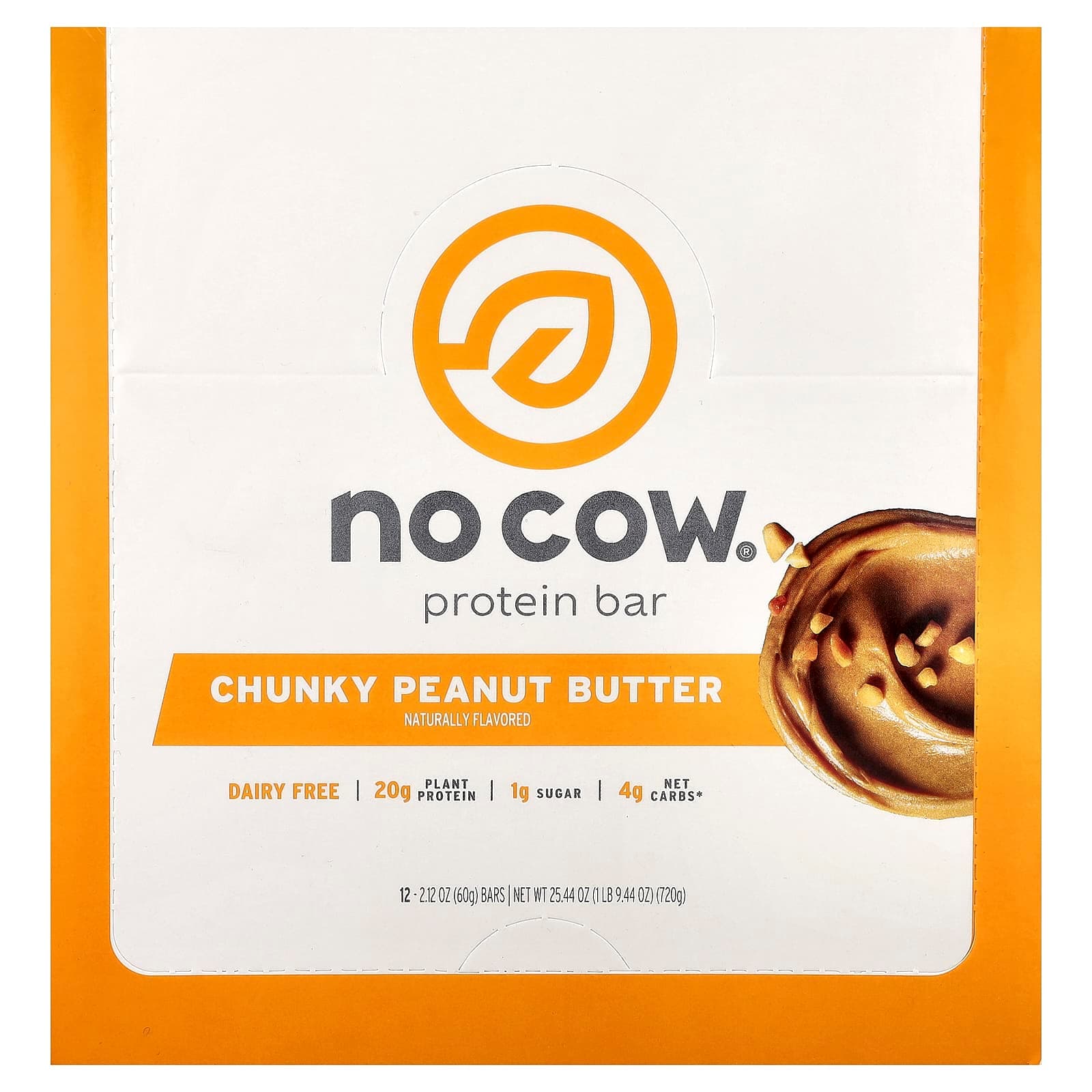 No Cow Protein Bar – Chunky Peanut Butter – 60 g de No Cow