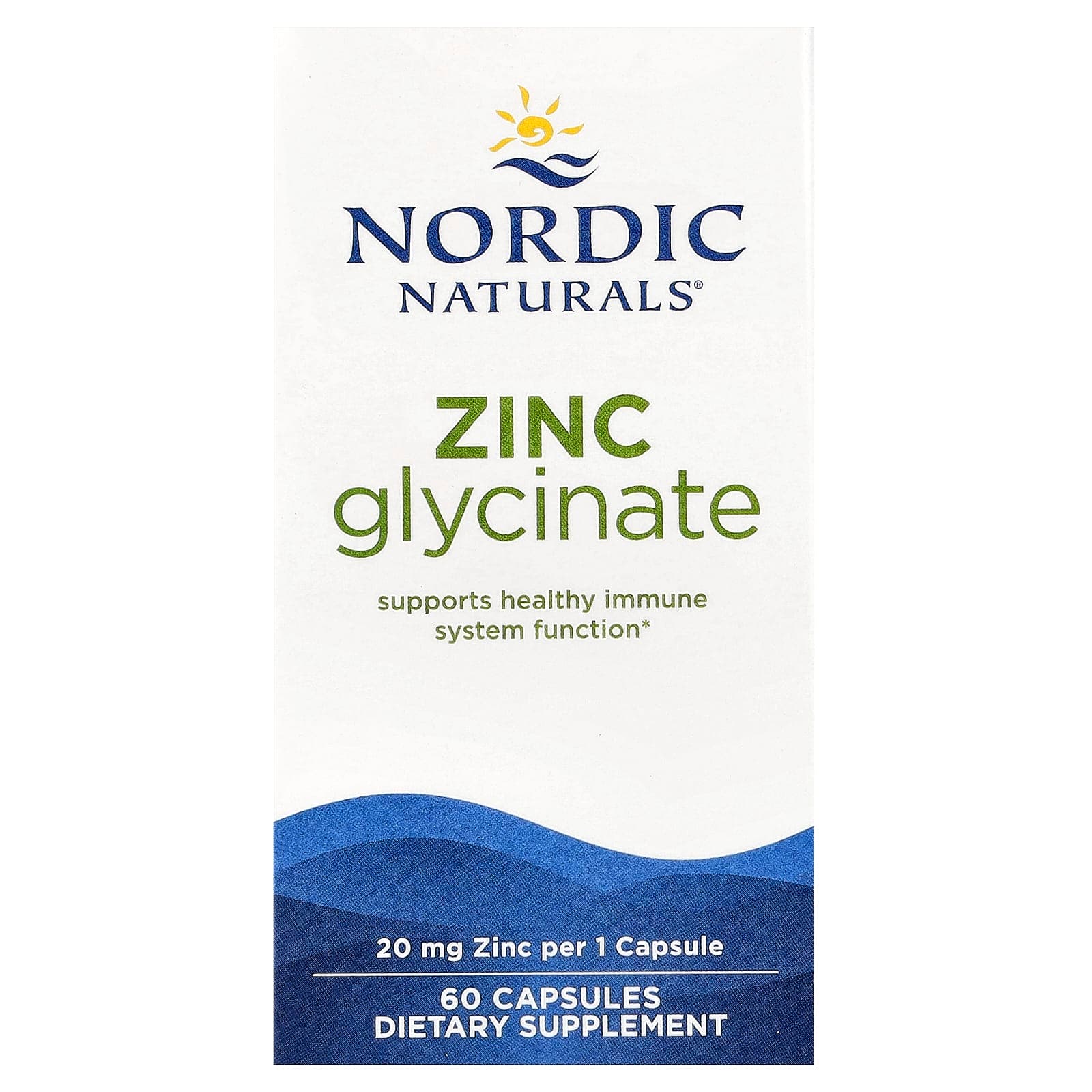 Nordic Naturals Zinc Glycinate – 60 gélules de Nordic Naturals