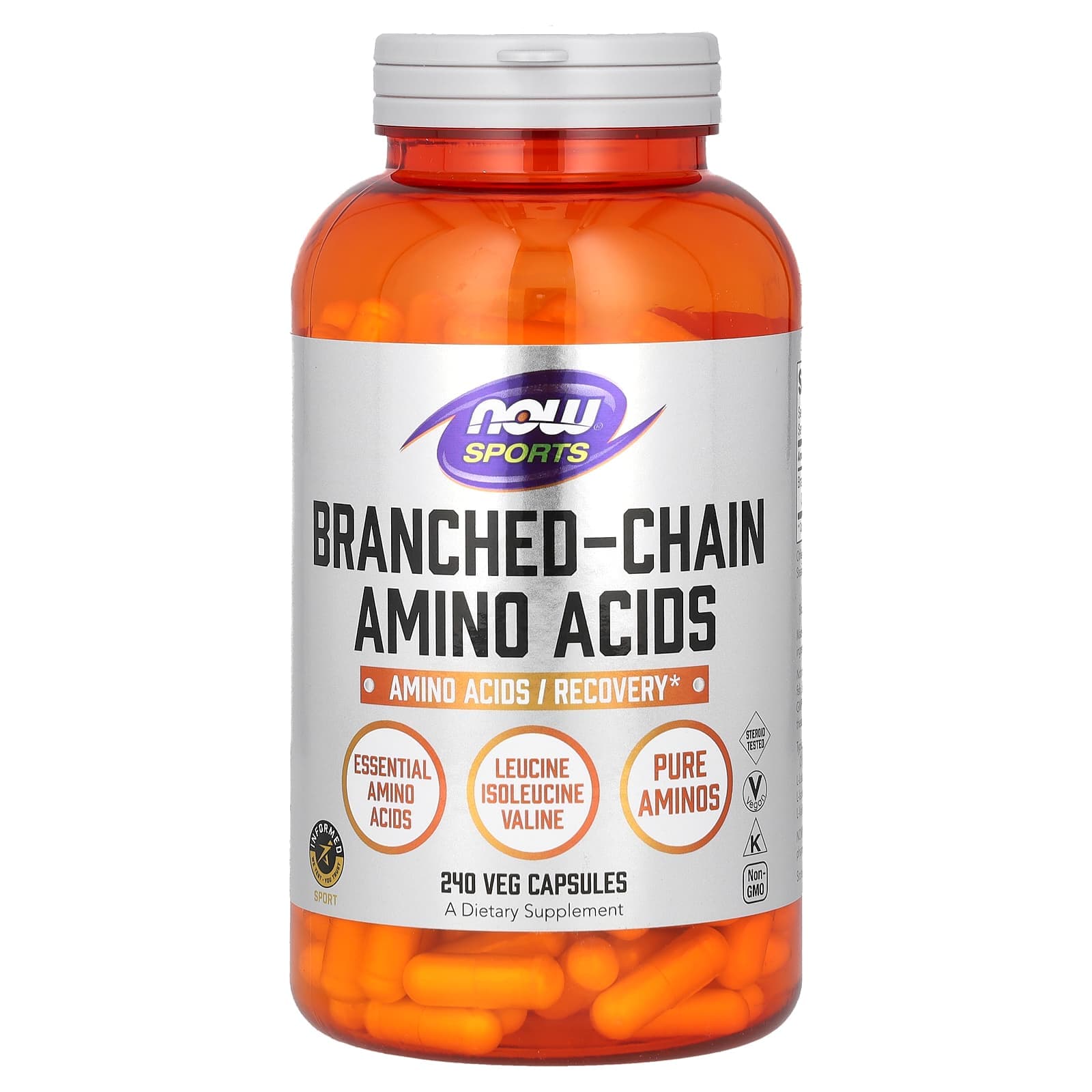 NOW Foods Sports, Branched-Chain Amino Acids – 240 gélules végétales de NOW Foods