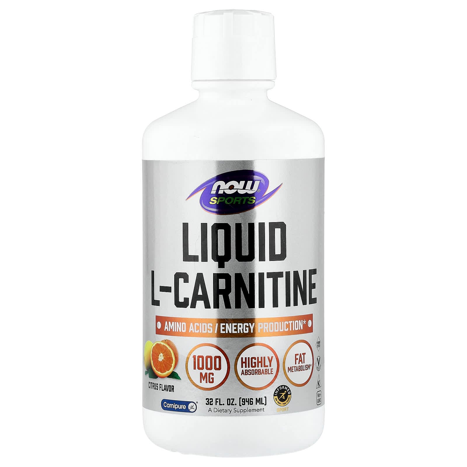 NOW Foods Sports, Liquid L-Carnitine – Citrus – 946 ml de NOW Foods