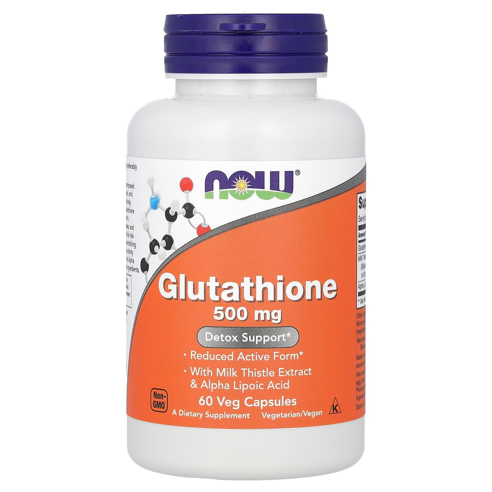 NOW Foods Glutathione With Milk Thistle Extract & Alpha Lipoic Acid – 60 gélules végétales de NOW Foods